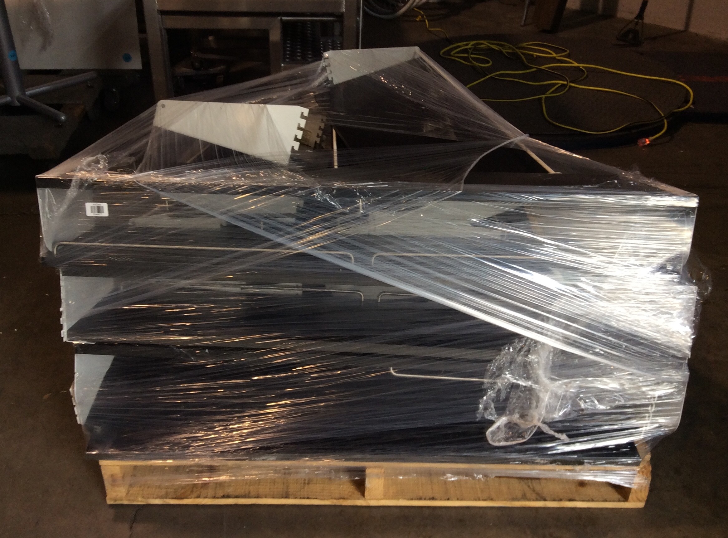 Unknown Pallet of Black Shelves Facility Storage Rack Turn-Key Condition Used