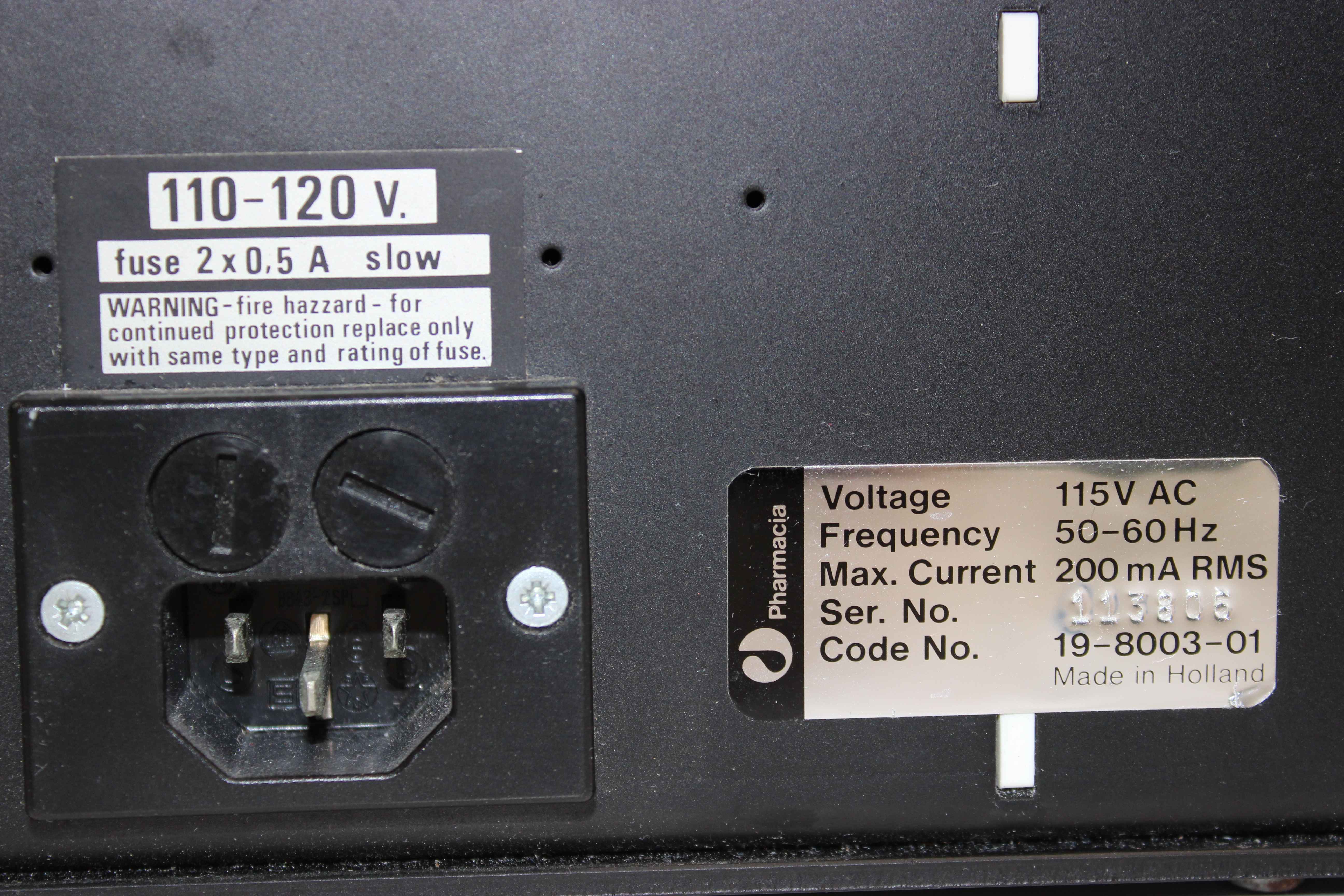 Pharmacia 19-8003-01 Chart Recorder Voltage 115 50/60Hz Function Tested Used