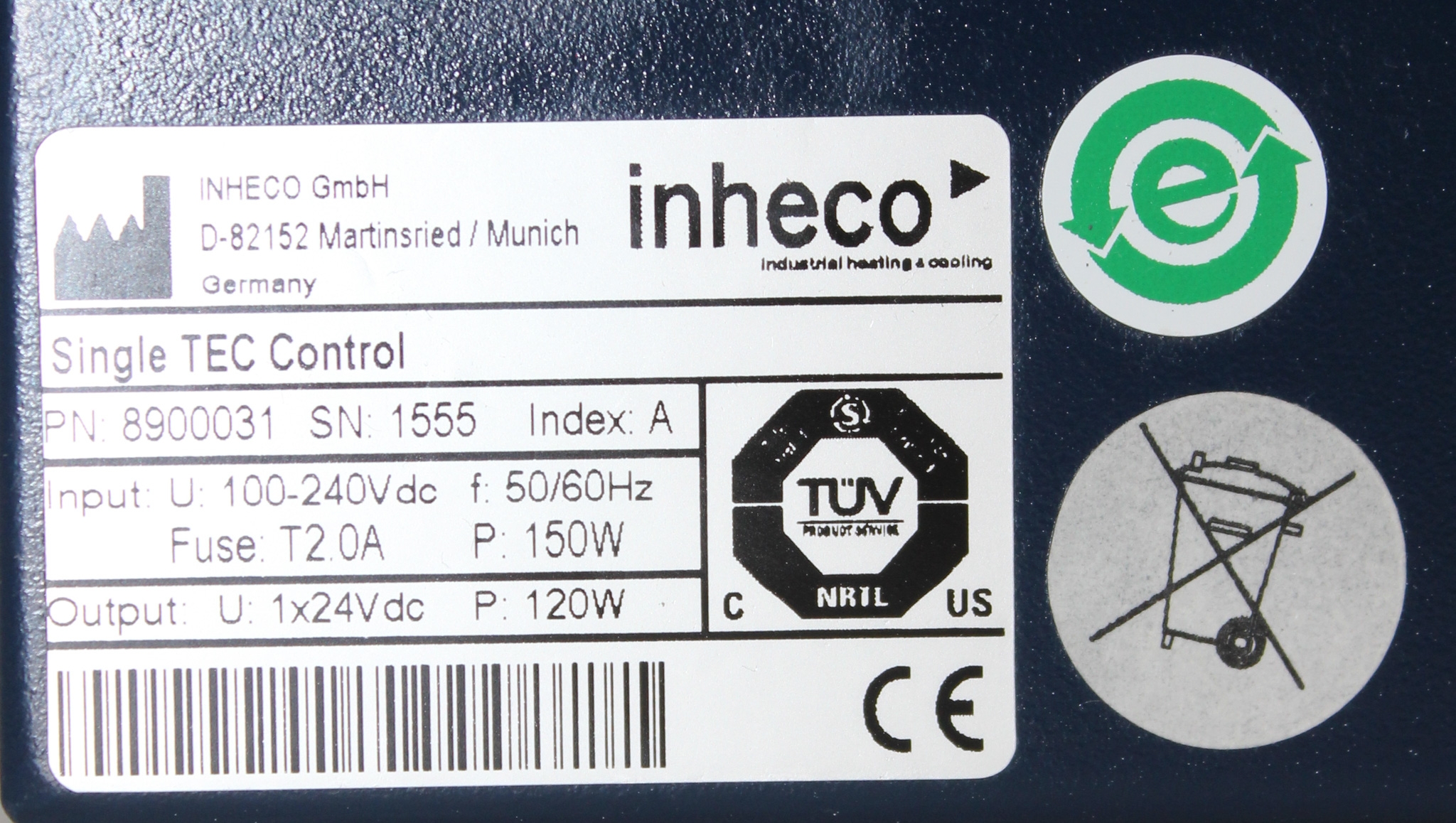 Inheco Single TEC Control Unit Controller Temp Shaking 120V/220V 50/60Hz