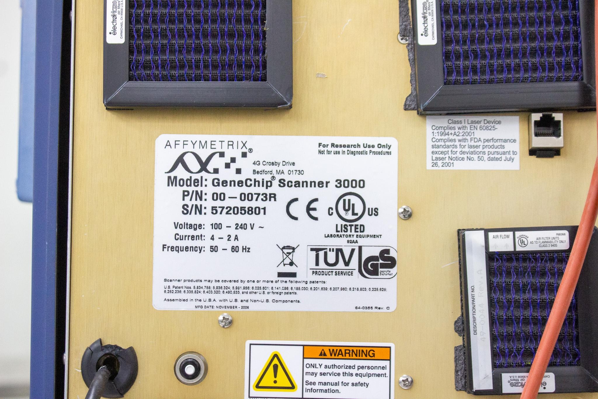 Affymetrix GeneChip Scanner 3000 with Autoloader for High-Res Genetic Analysis