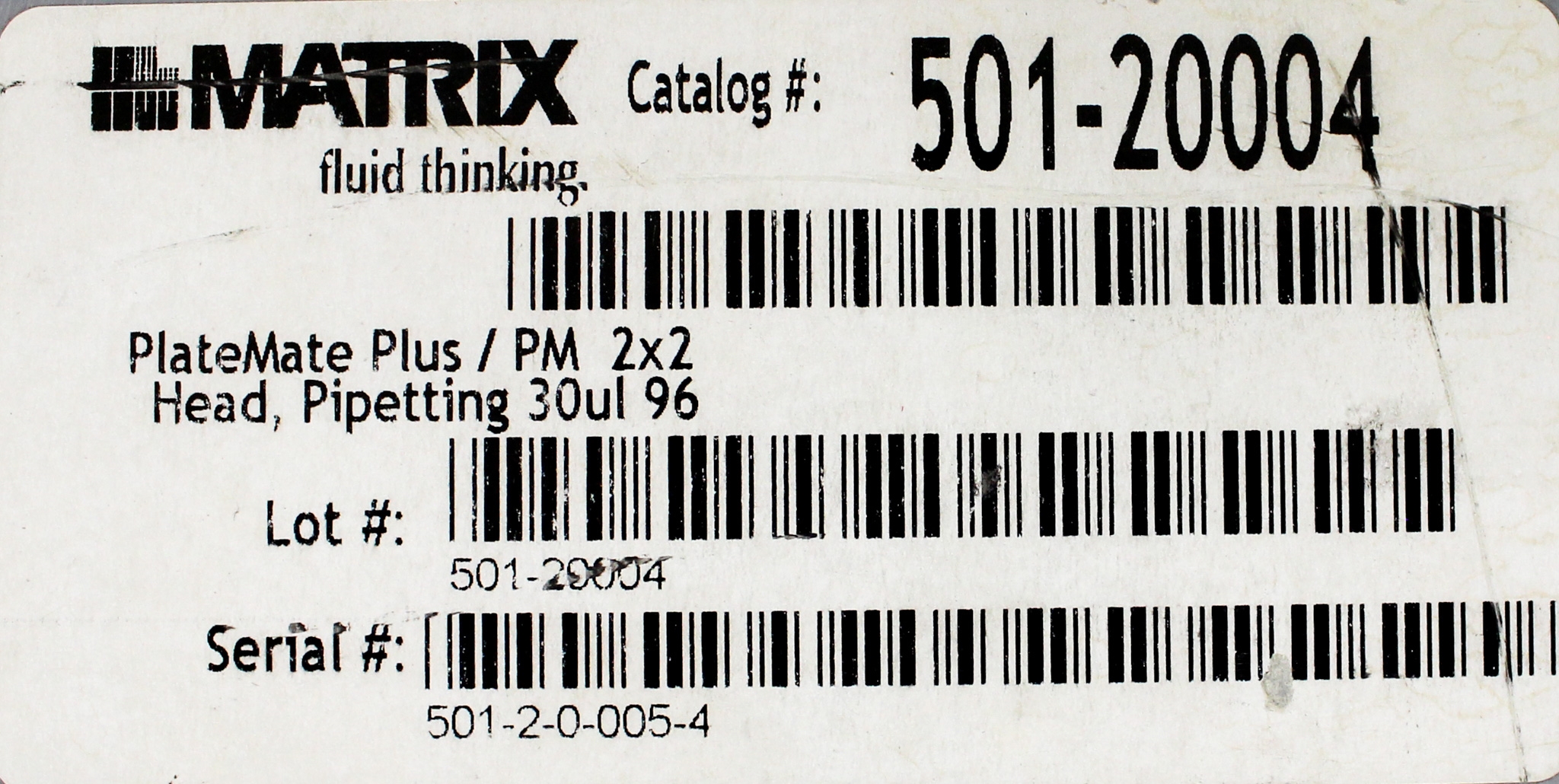 Matrix PlateMate 2X2 Automated Liquid Handler 96-Ch Pipetting Head 30ul Used