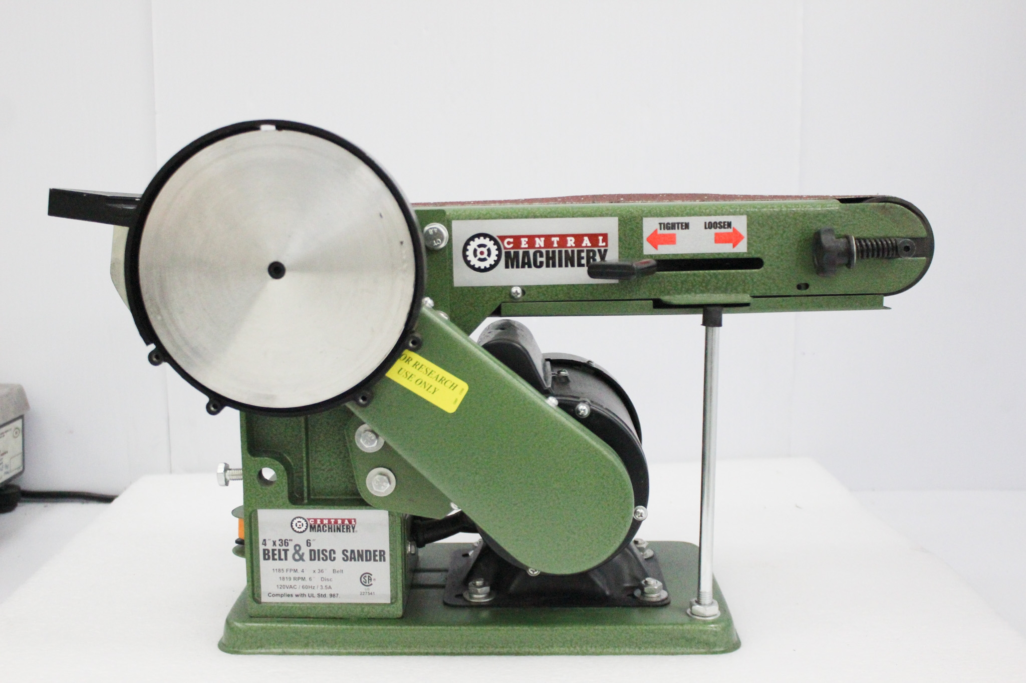Central Machinery Sander Belt 4x36 Disc 6in Used Adjustable Versatile
