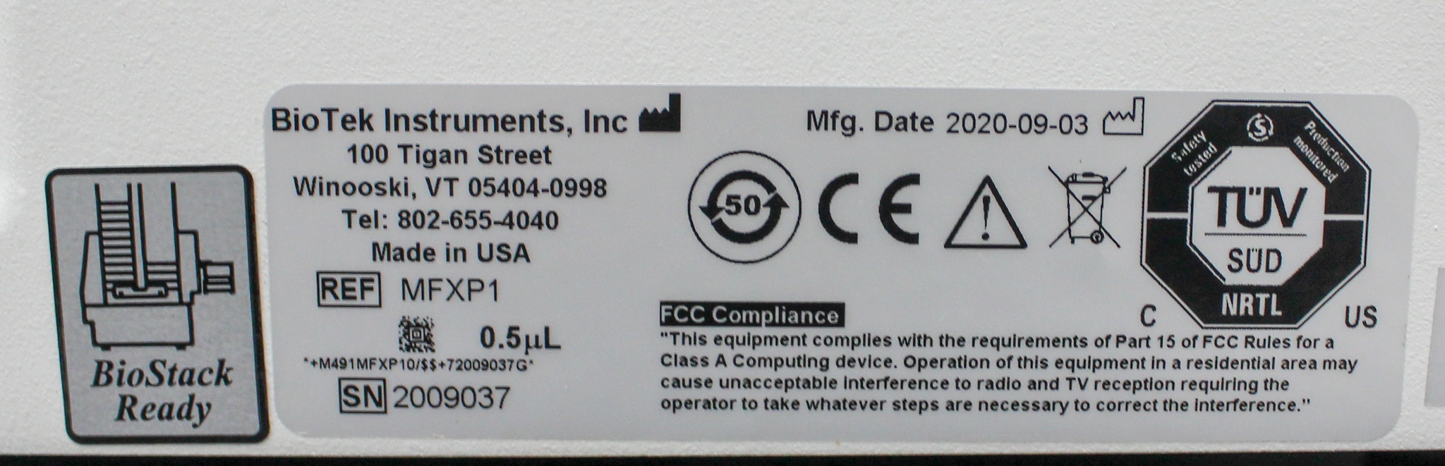 BioTek MFXP1 Microplate Dispenser Multi-Mode Automation 0.5uL Used