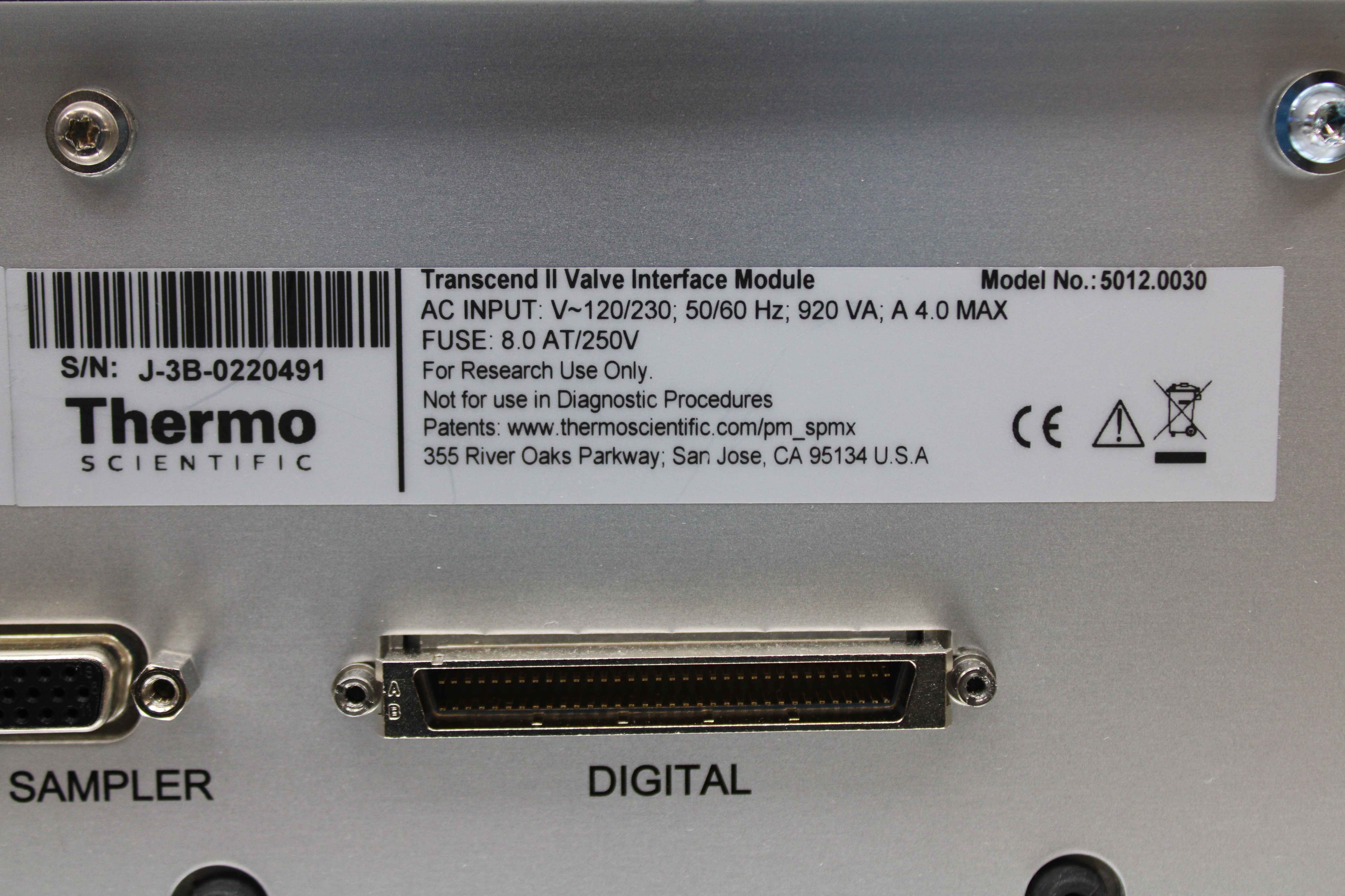 Thermo Transcend II Valve Interface Module model 5012.0030