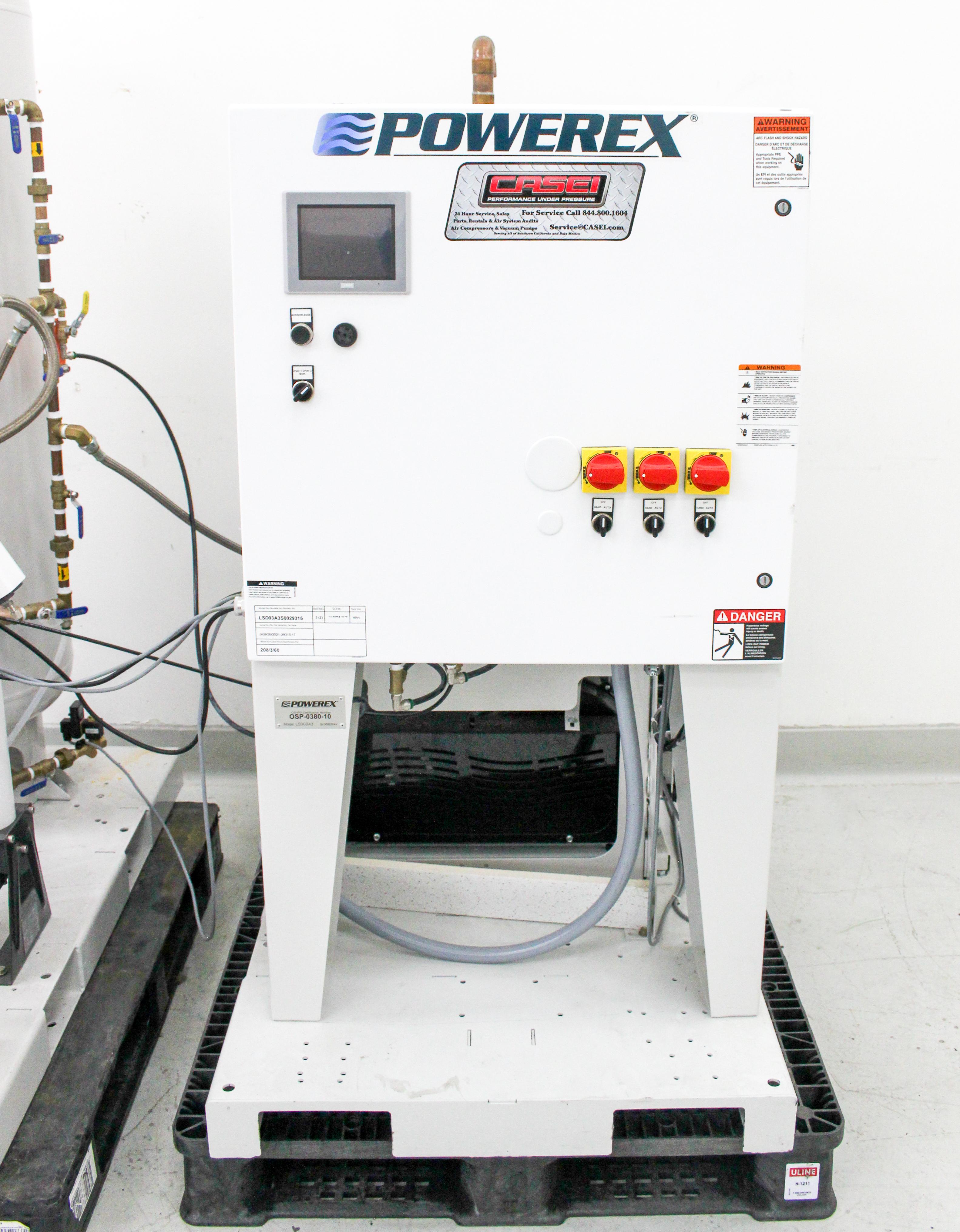 Powerex LSD03A3 Air Compressor System 80 Gallon Tank 14.2 SCFM 145 PSIG 220V