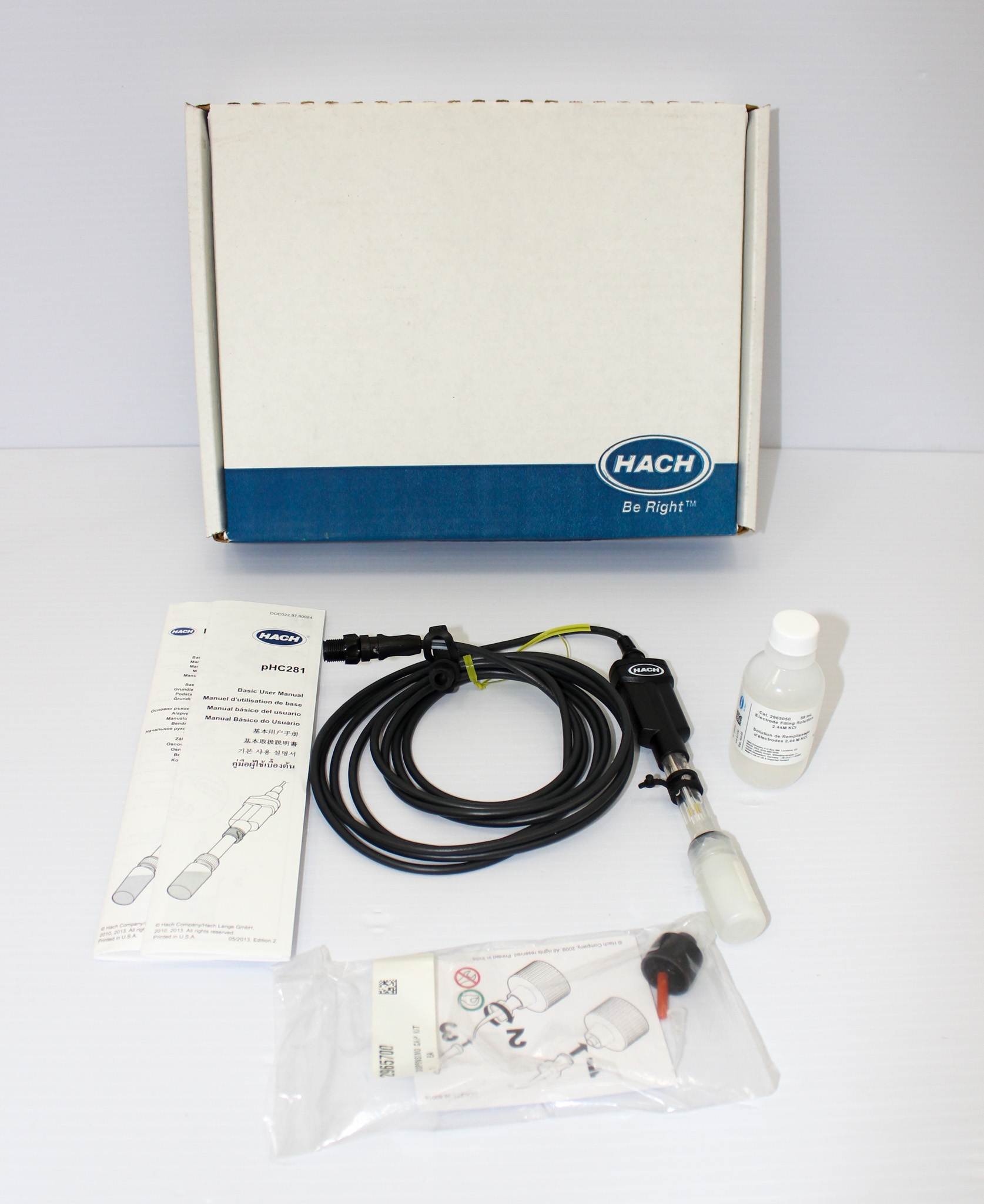 Hach PHC28103 Water Quality Electrode pH Probe 0-14pH 3m Cord Turn-Key