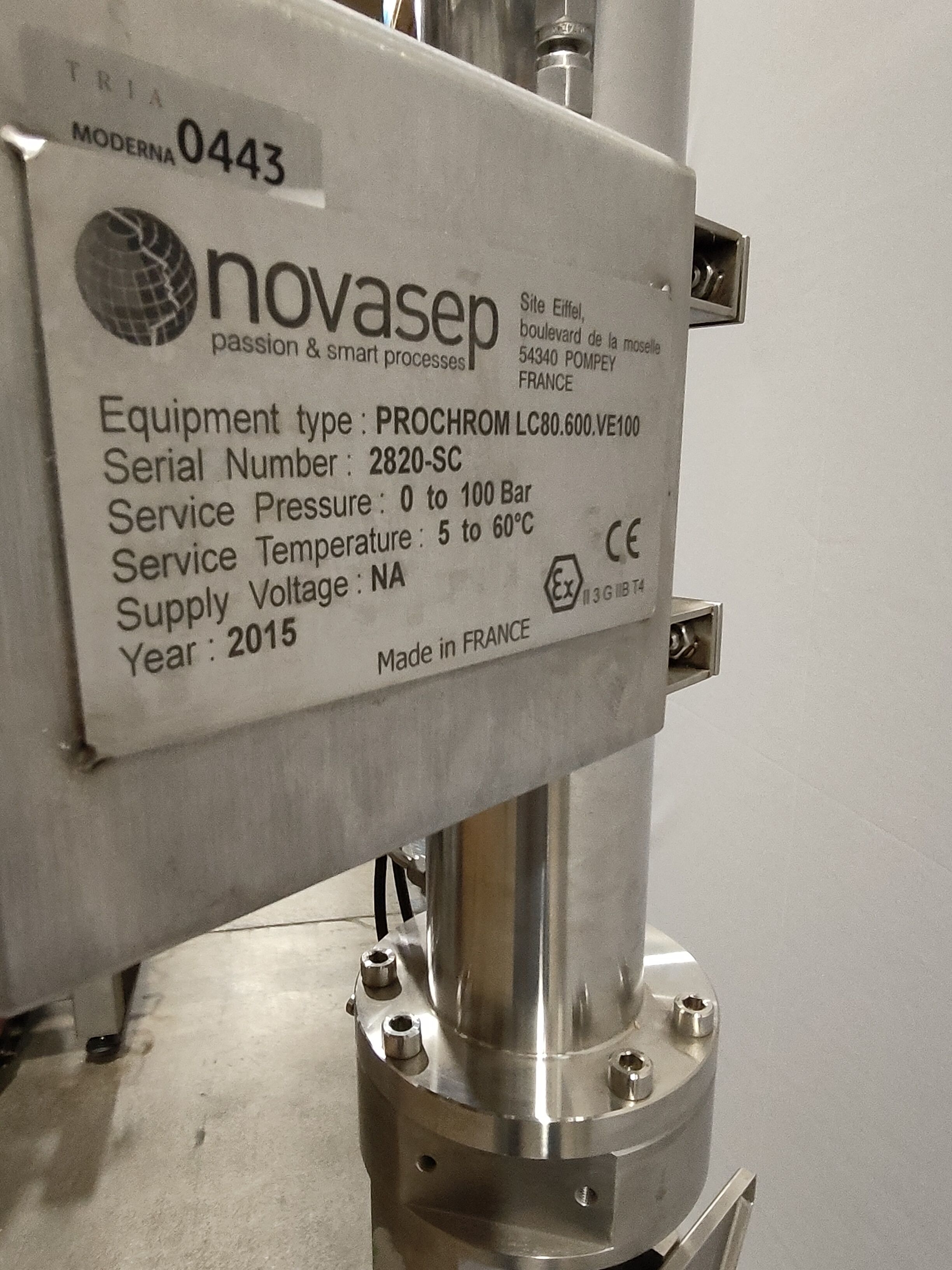 Novasep ProChrom LC80.600.VE100 Column HPLC Pharma Separation System API