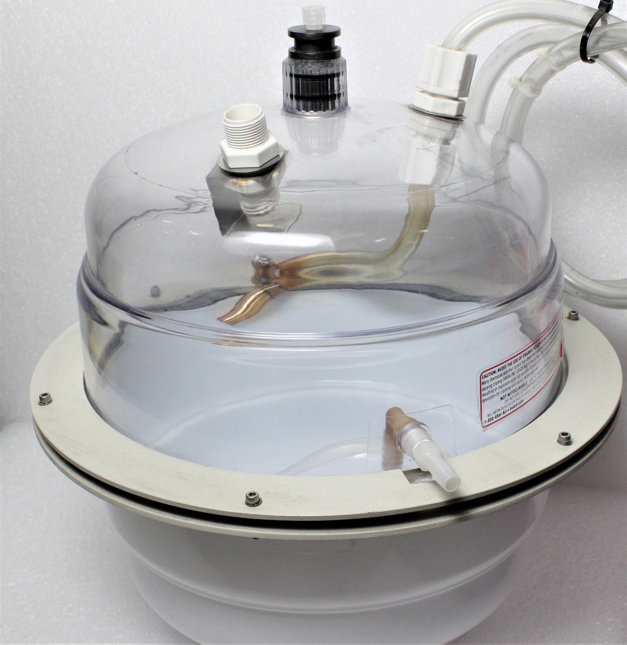 Bel-Art Products Desiccator Polycarbonate 12 Lab Equipment Inlets Used