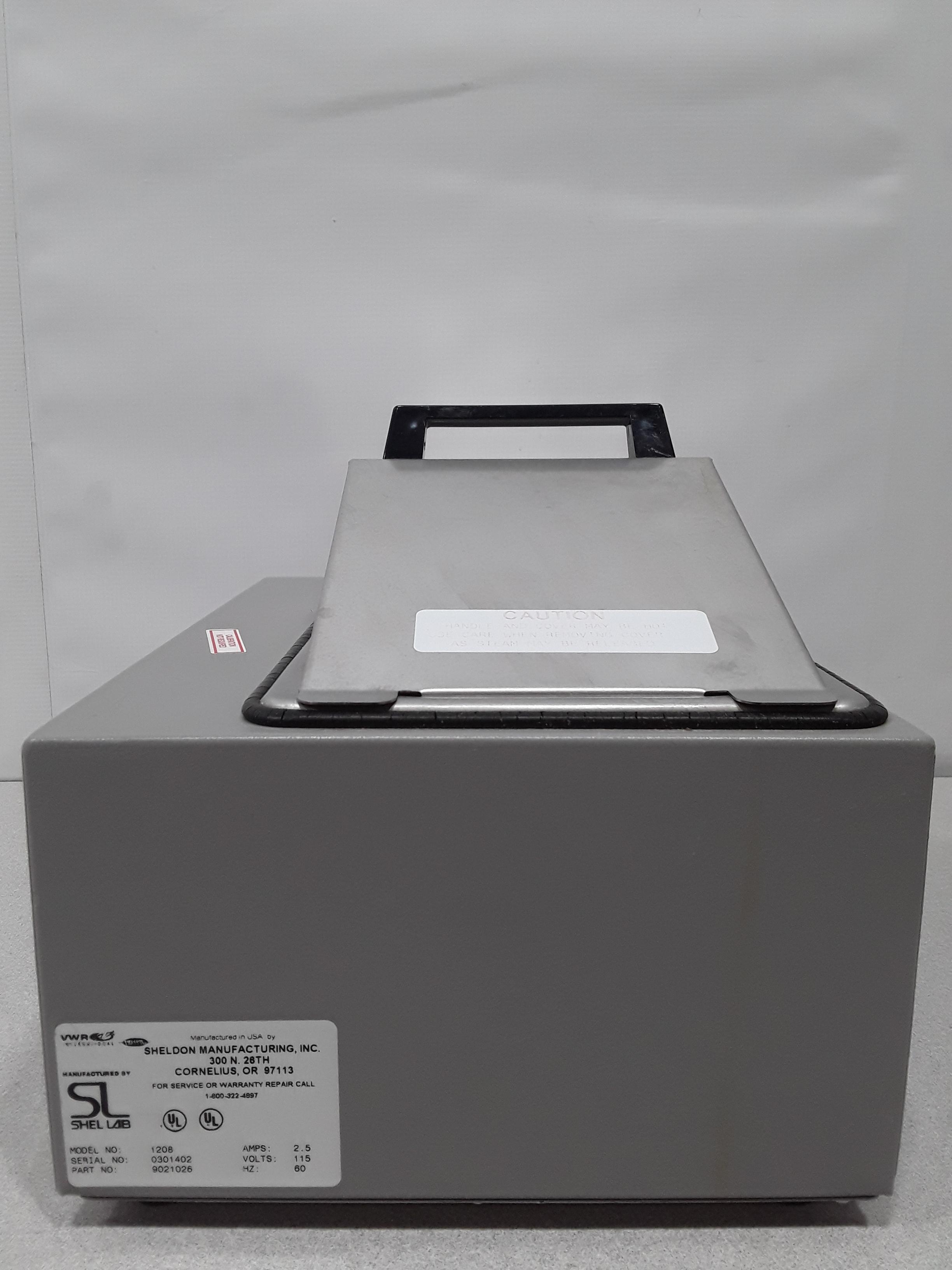 VWR 1208 Water Bath Water Bath 99.9C Temp Stainless Steel Chamber Used 12Wx2Dx6L