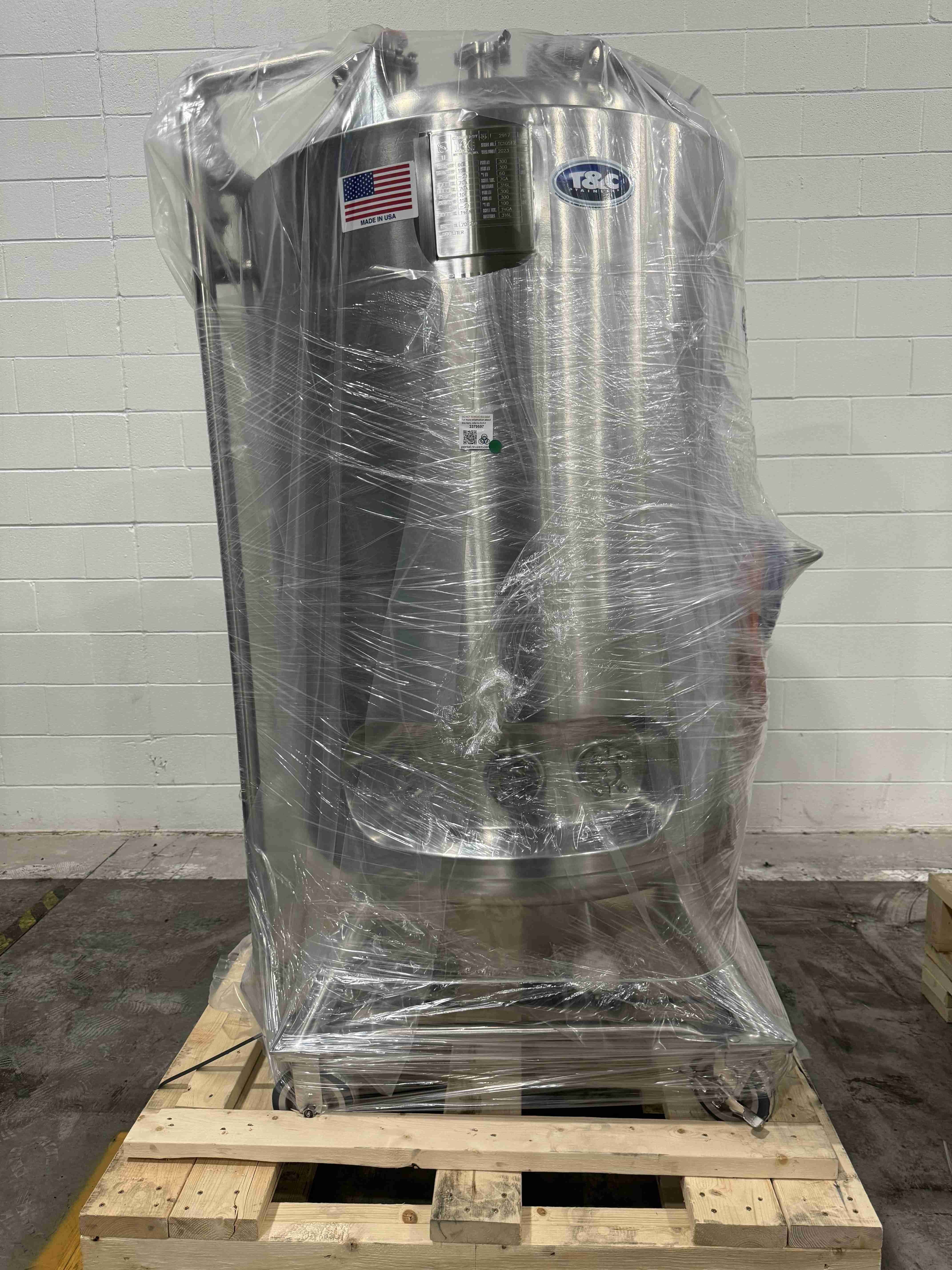 Holland Applied Technologies 500 L Vessel Stainless Steel Sanitary Tank 2023