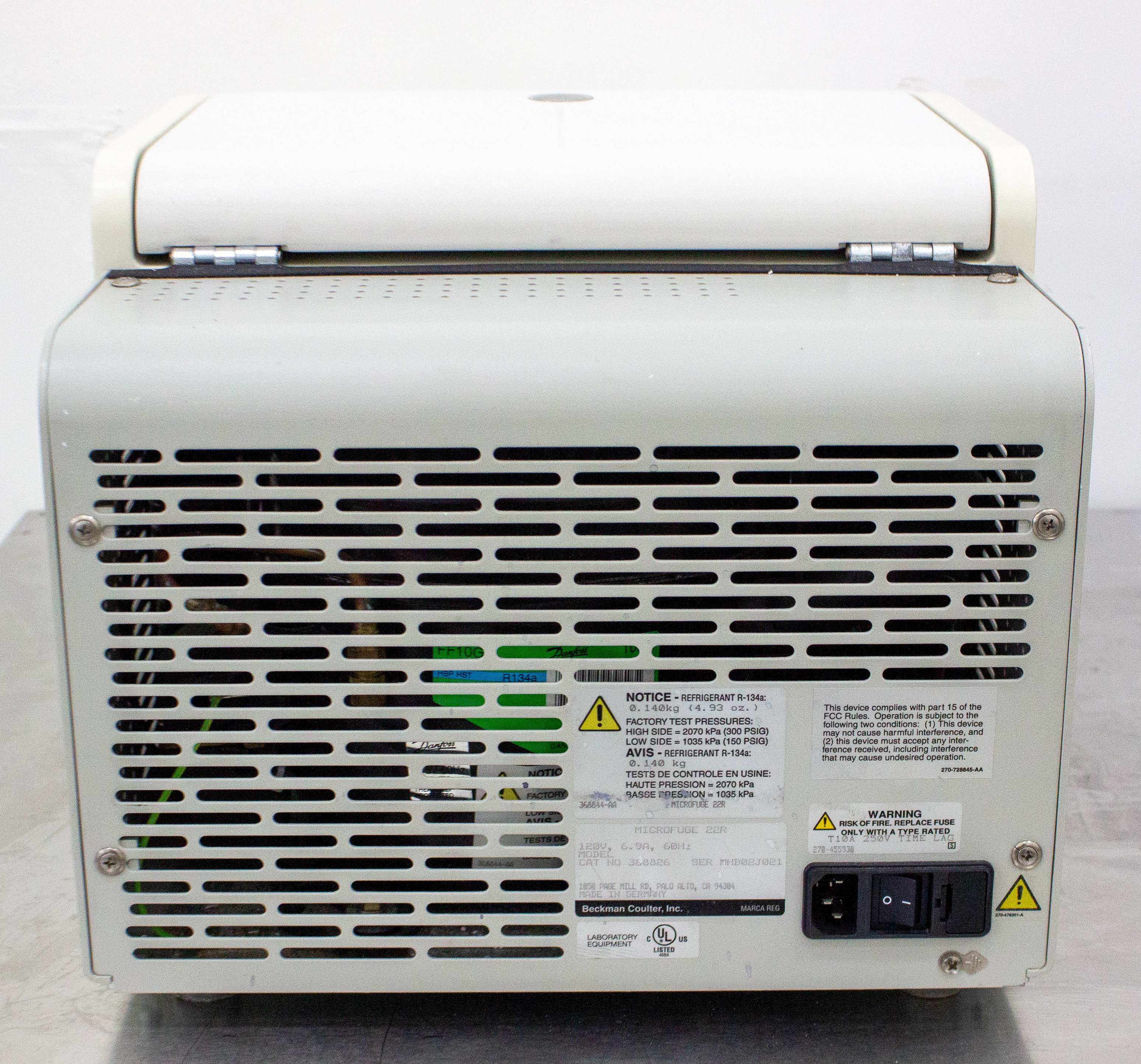 Beckman Coulter Microfuge 22R Benchtop Centrifuge -10 to 40C