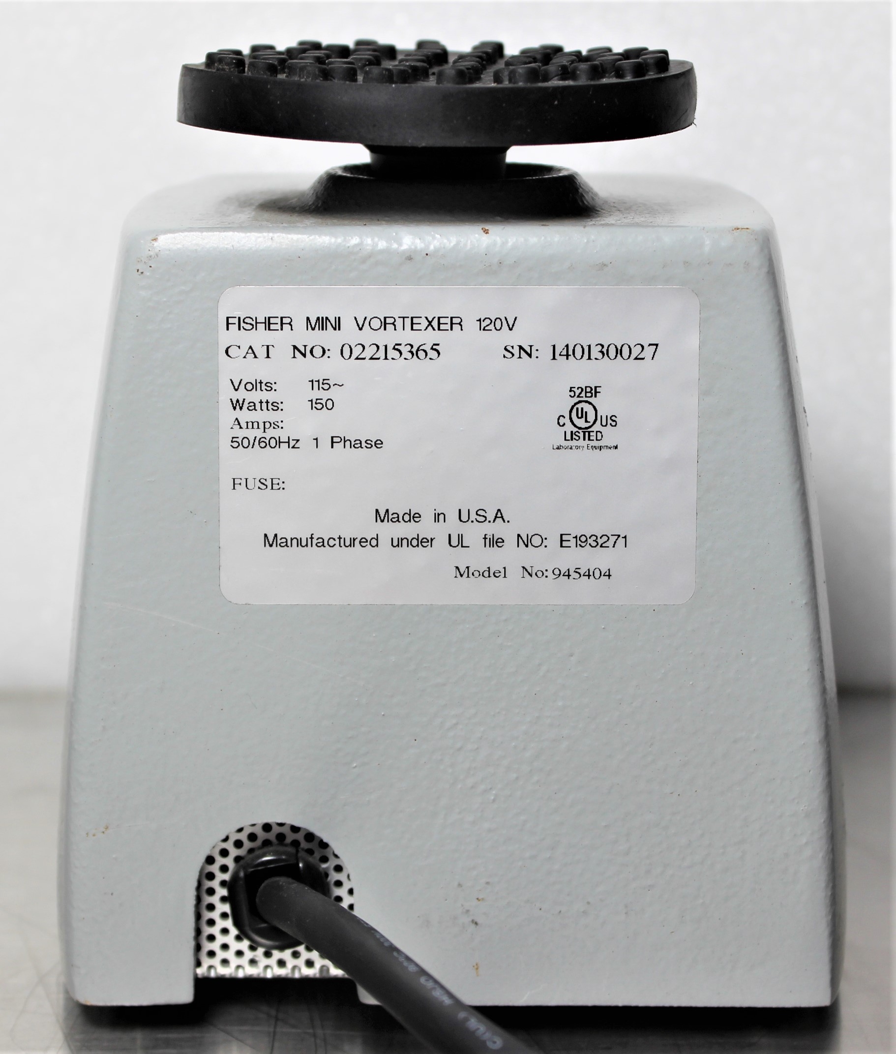 Fisher Vortex Mixer 02215365 Small Benchtop Variable Speed 3200 RPM Used