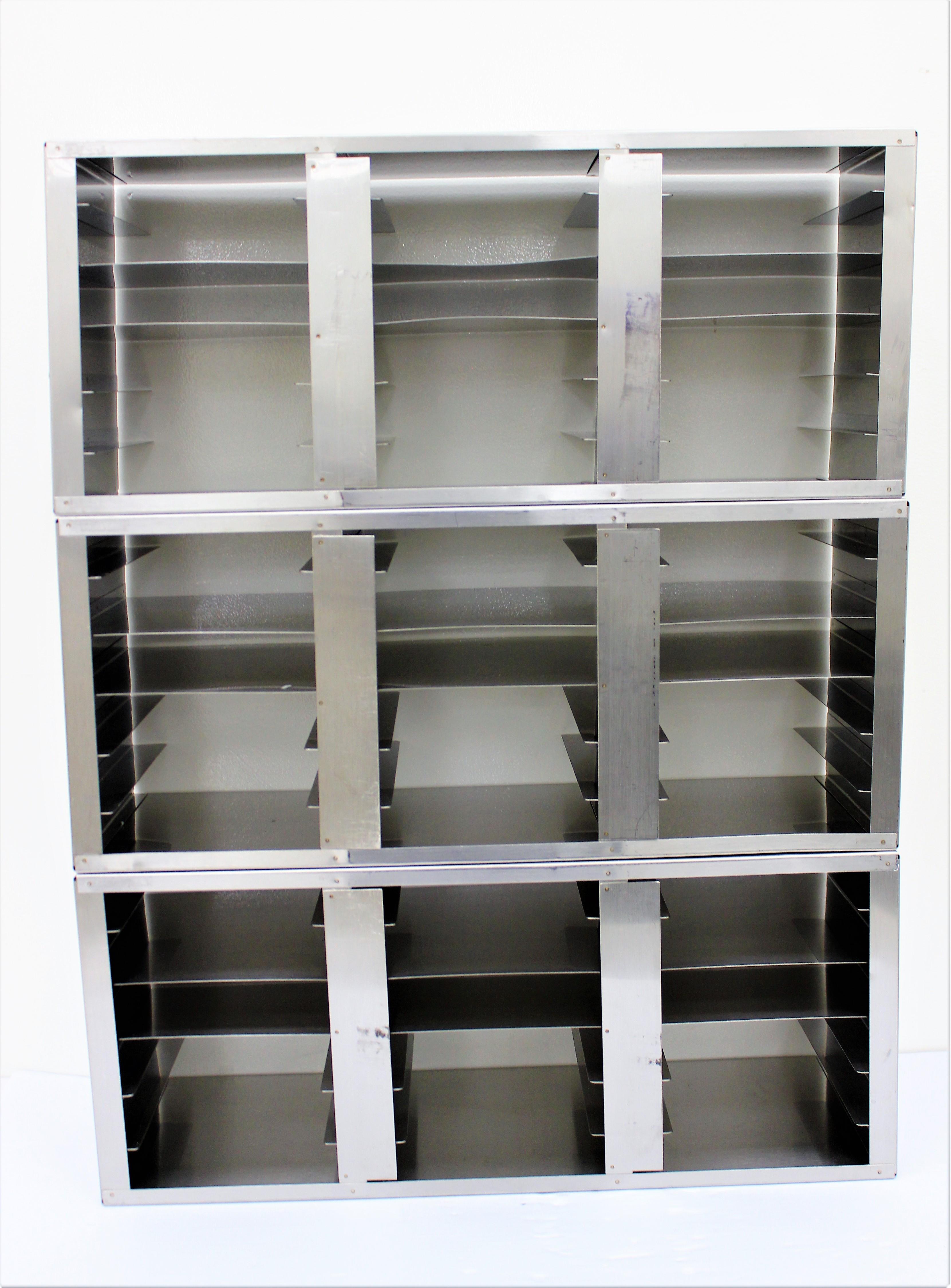 Stainless Upright Freezer Rack ULT Holds 18 boxes Used -80C Corrosion Resistant