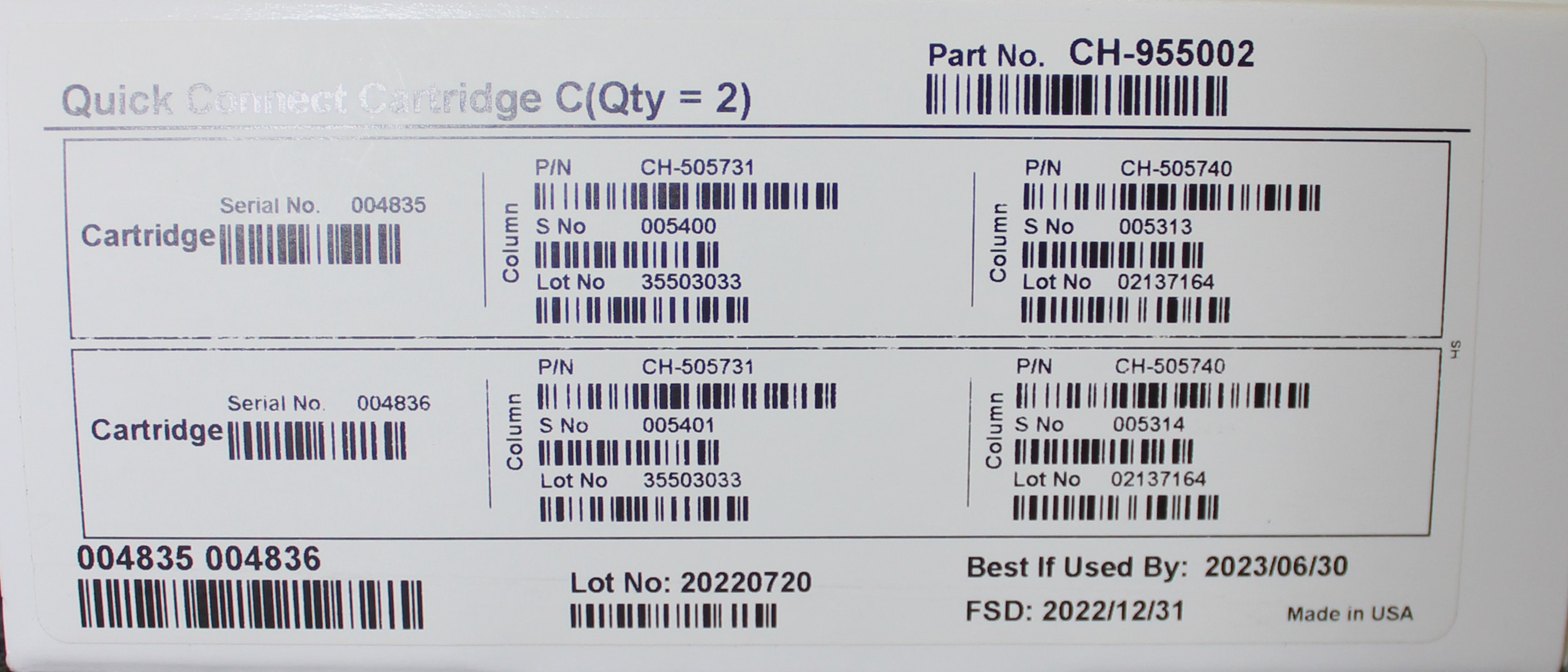 Thermo CH505731 Quick Connect Column Cartridge for LC/MS with TurboFlow
