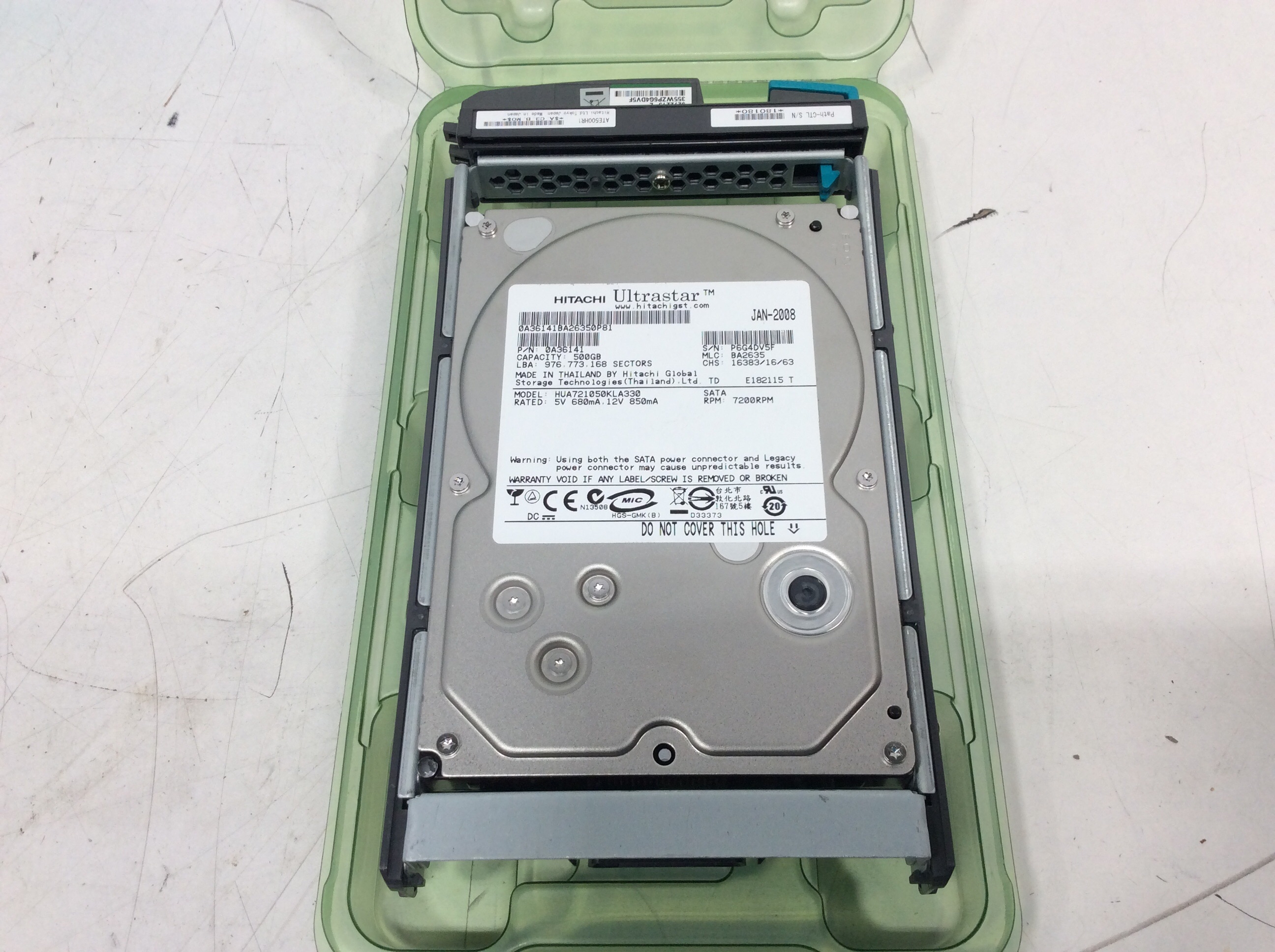 Hitachi Ultrastar HUA721050KLA330 500GB SATA Hard Drive P/N