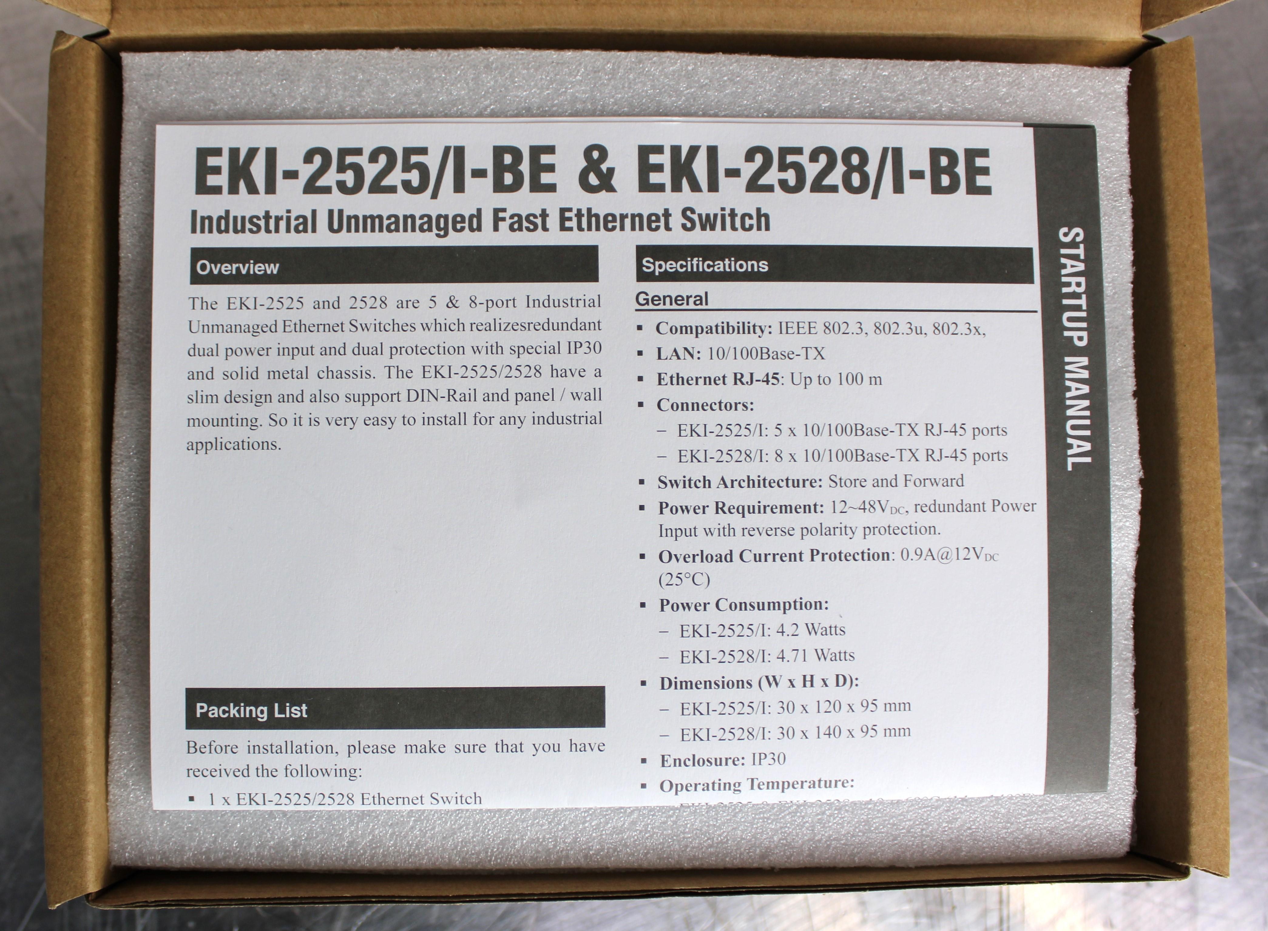 Thermo EKI-2525-BE Ethernet Network Switch 5-Port -10~60C Industrial Use