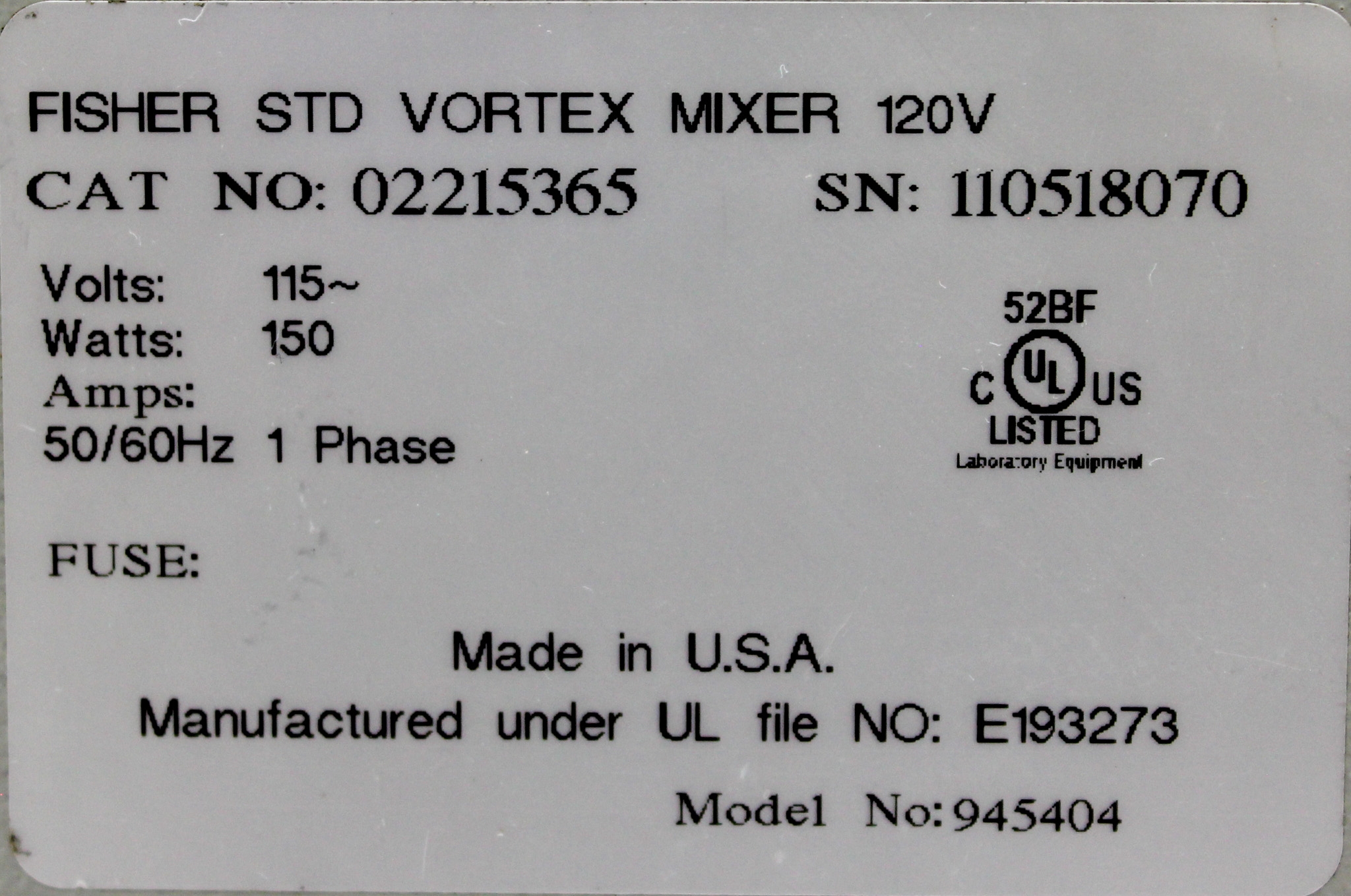 Fisher 02215365 Mini Vortexer for Mixing Samples 300-3200 RPM Tested Used