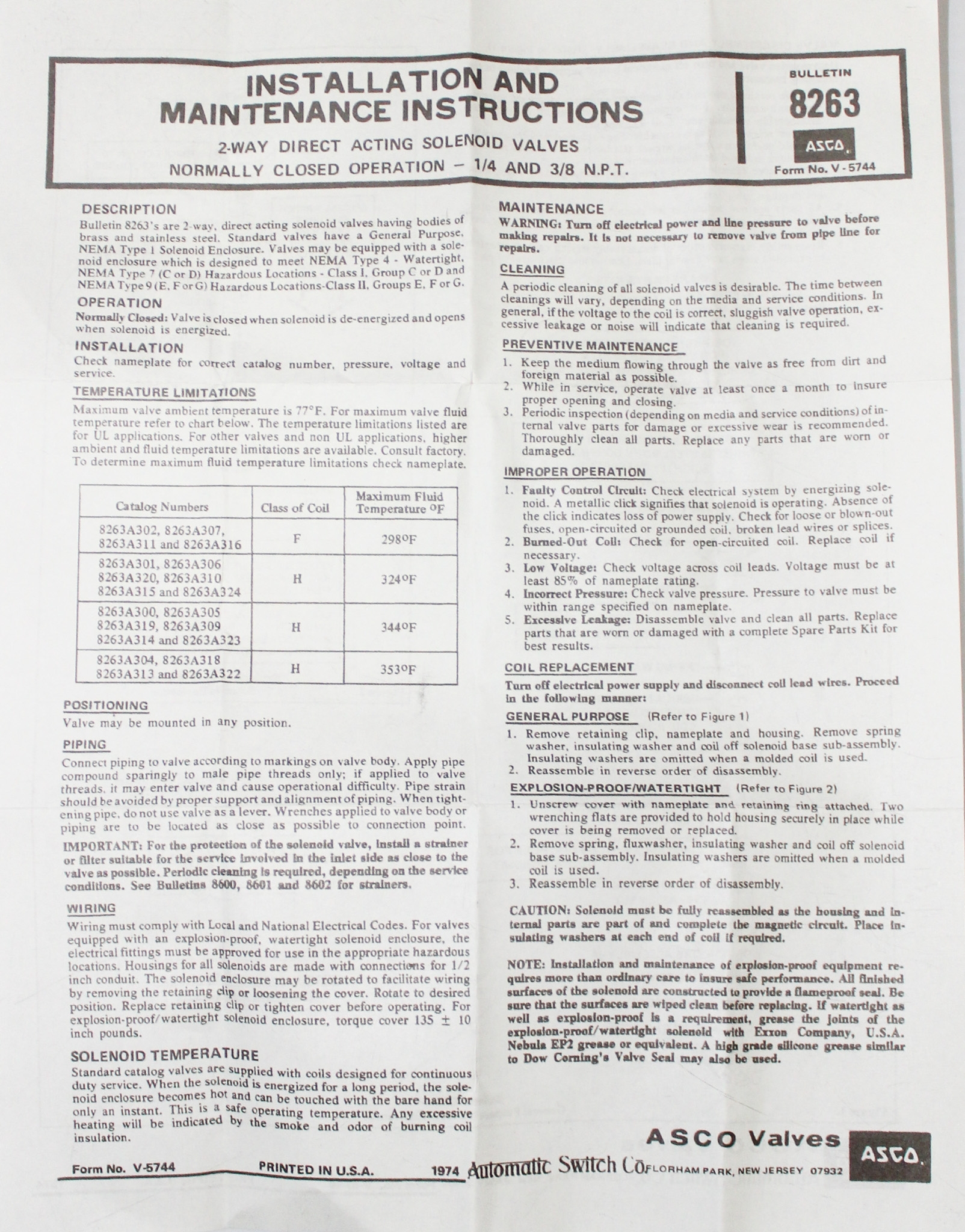 Asco 2HTW9 Valve Rebuild Kit for ASCO Redhat Valves Solenoid Parts
