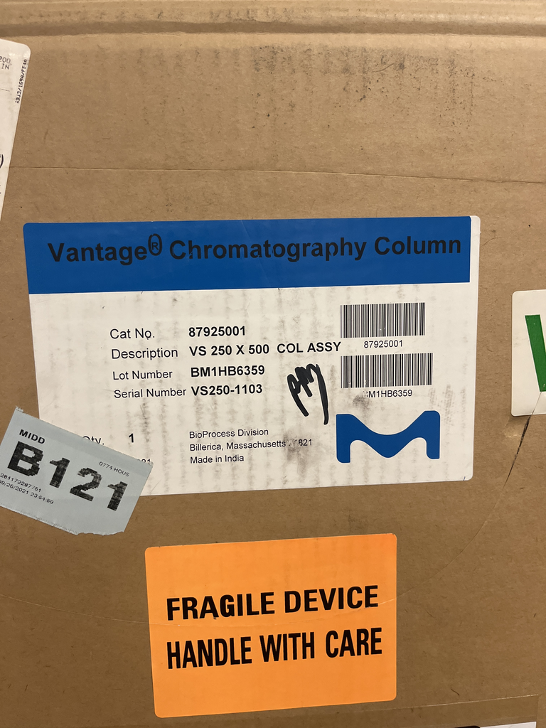Millipore Vantage S2 Column VS250x500 Chromatography Column 22.8-53.3L USA