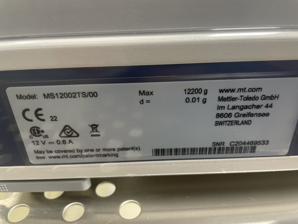 Mettler MS12002TS Scale Precision Balance near new 12kg 0.01g lab use