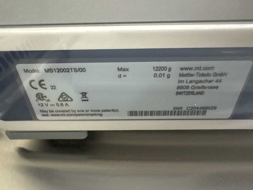 Mettler MS12002TS Scale Analytical Precision High Capacity 12000g Functioning