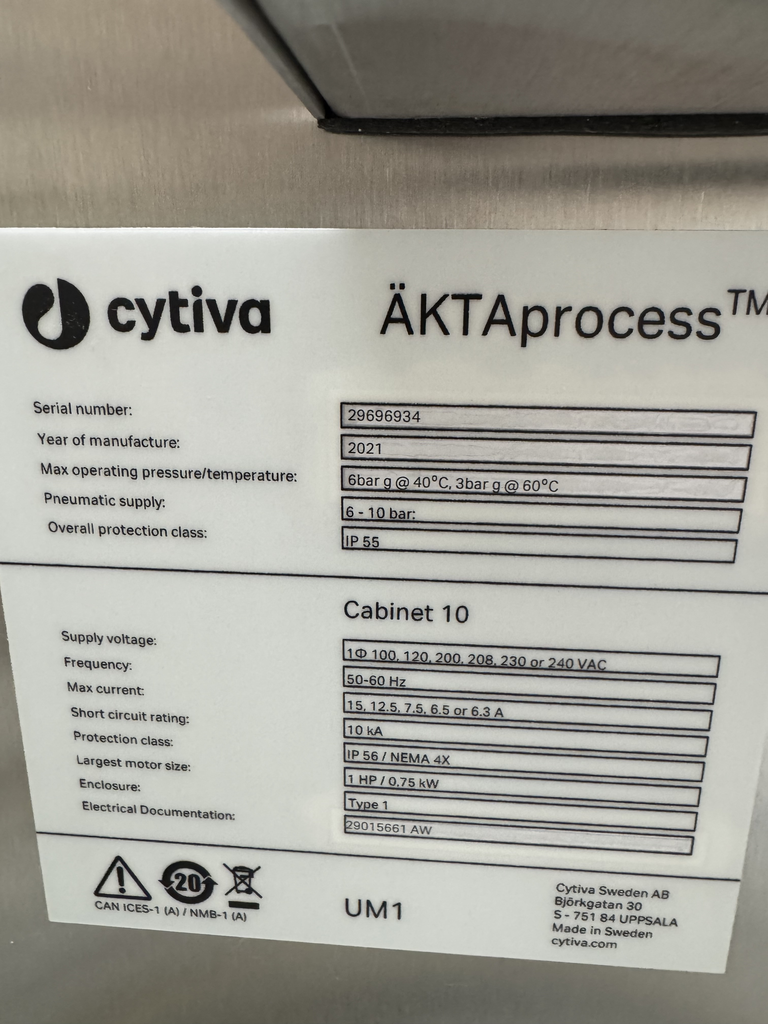 Cytiva AKTAprocess Chromatography System Includes Computer Software