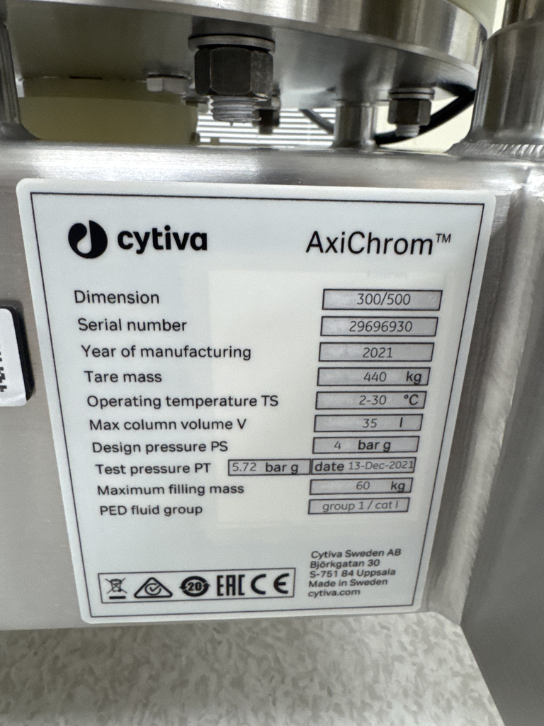 Cytiva Axichrom 300/500 Chromatography Column 300-500mm Process Scale