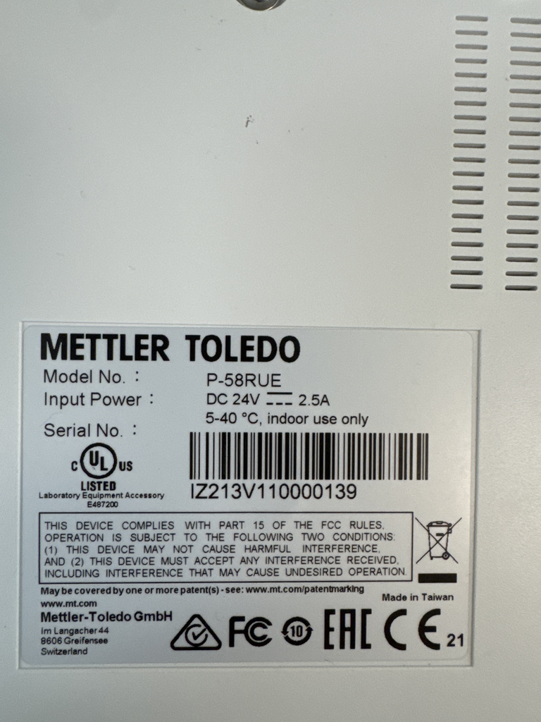 Mettler P-58RUE Printer Analytical Accessory Very Good Condition USA Made