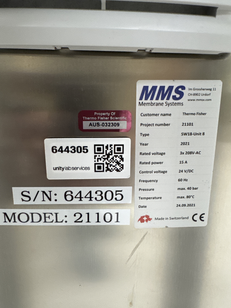 MMS Membrane System 21101 Protein Analyzer Good, Functional, US Made, 290 lb