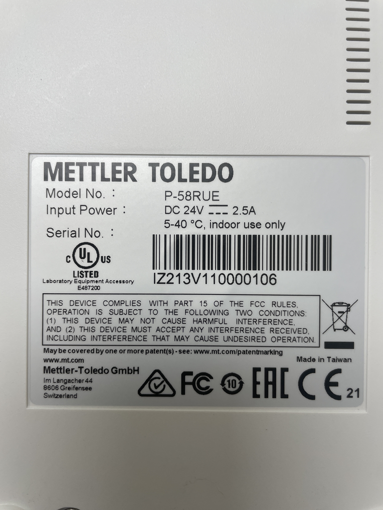 Mettler P-58RUE Printer Analytical Accessory Near New 120V 50/60Hz 5lb
