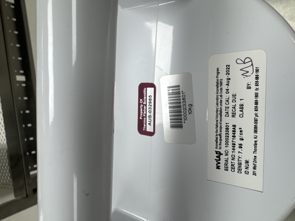 Mettler Toledo 10kg Calibration Weight Analytical Accessory Software Included