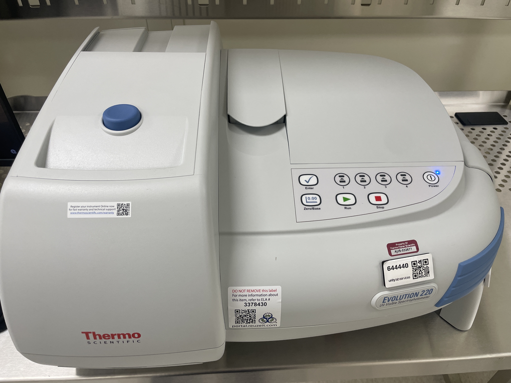 Thermo Evolution 220 UV-Vis Spectrophotometer Includes Computer Software