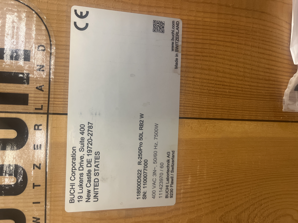 BUCHI Rotavapor R-250 Pro Distillation System 25L Industrial Lab Use