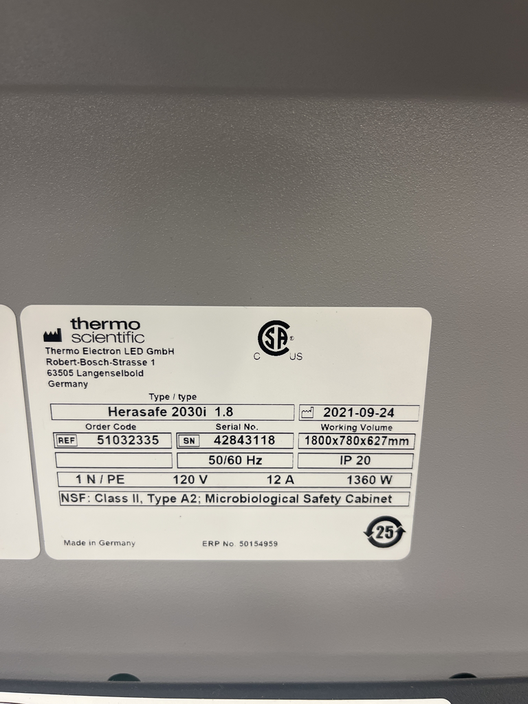 Thermo HeraSafe 2030i Biosafety Cabinet With Advanced AirFlow Technology