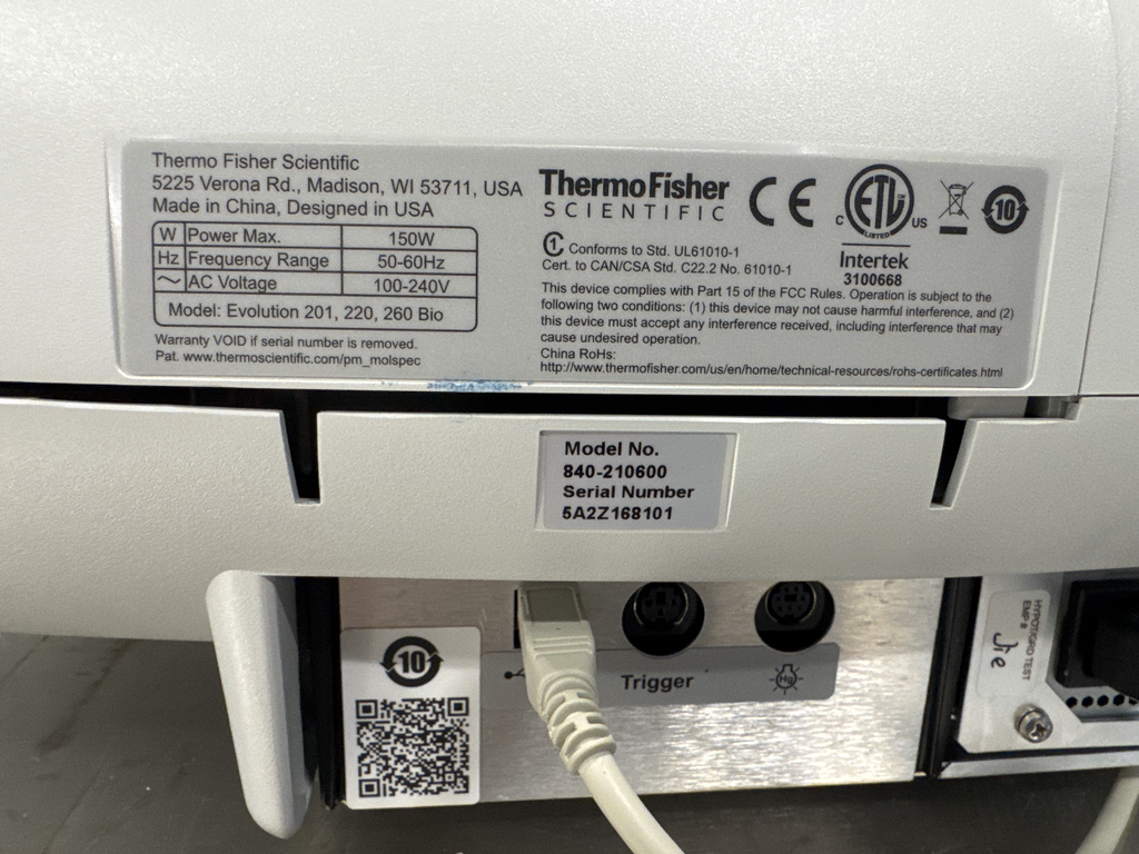 Thermo Evolution 220 Spectrometer UV-Visible Spectrophotometer Functional