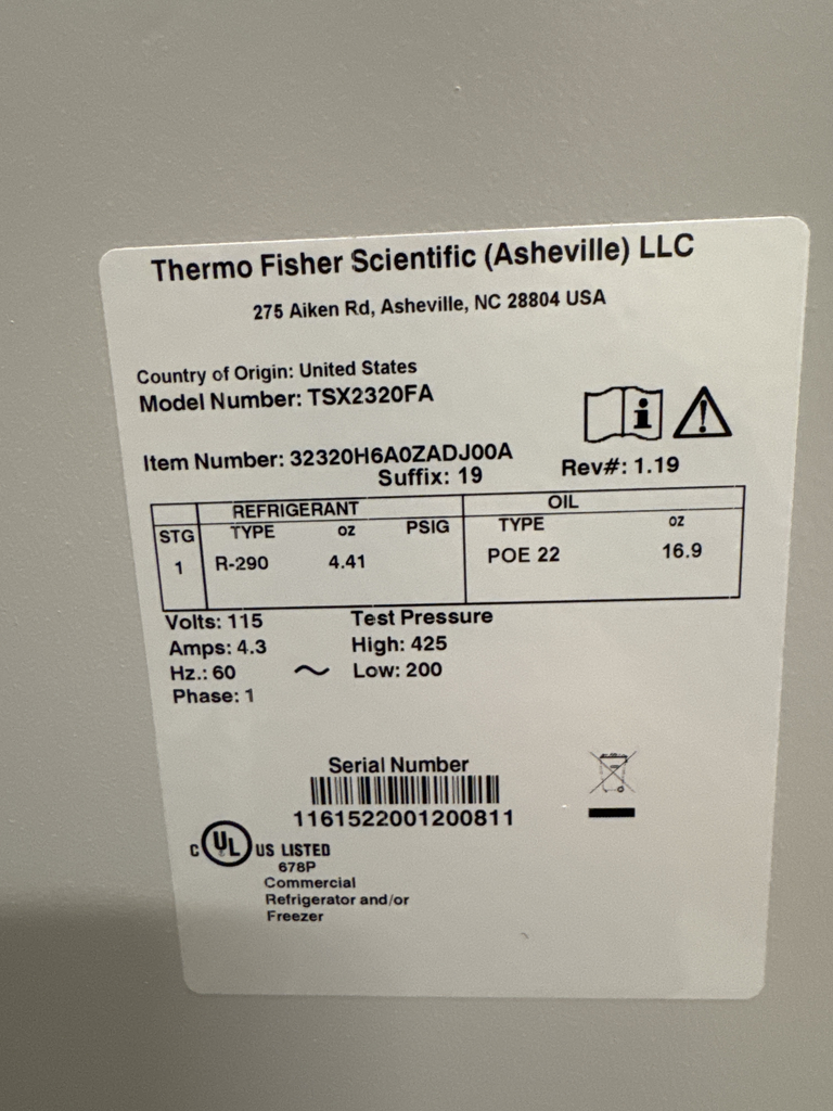 Therme scientific TSX2320FA Cold Storage Unit, Undercounter Freezer, G Condition