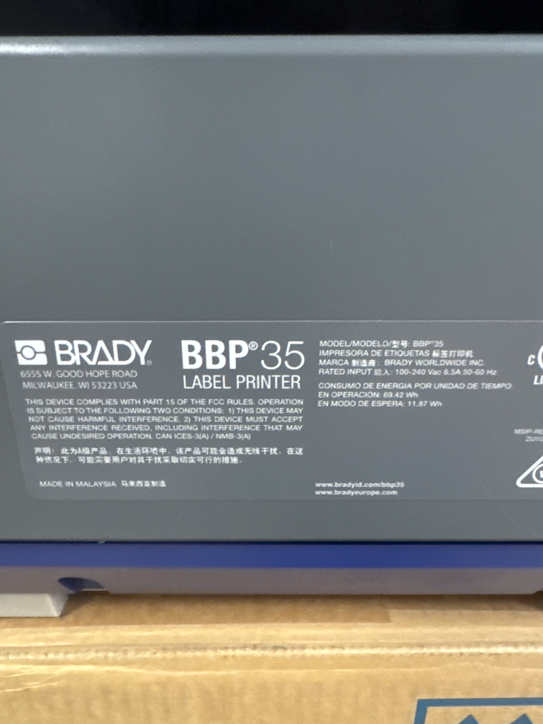 Brady BBP35 Label Printer Computer/IT Thermal Labeling Print System (New)