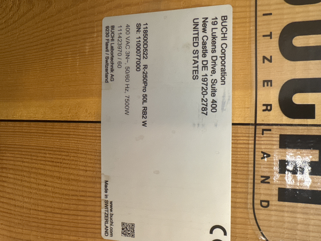 BUCHI Rotavapor R-250 Pro Distillation System 25L Industrial Lab Use