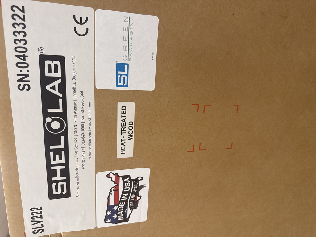 Shelolab SLV222 Incubator Environmental Chamber New with Cosmetic Blemishes