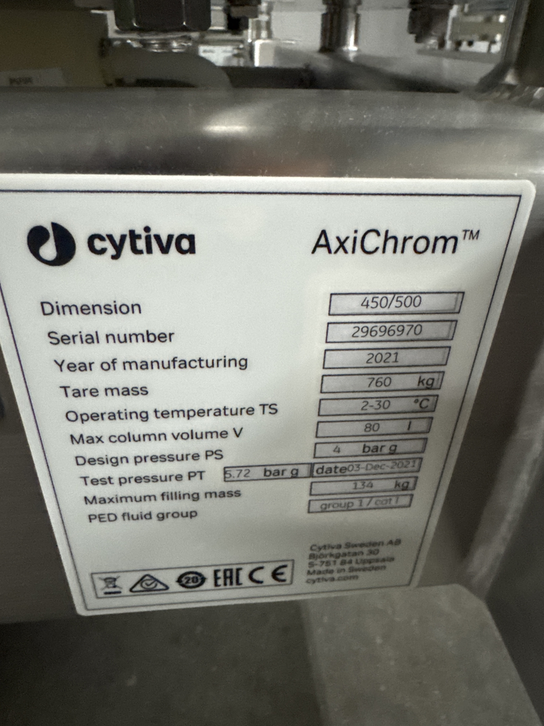 Cytiva AxiChrom 450 500 Chromatography Column Turnkey System with Arm