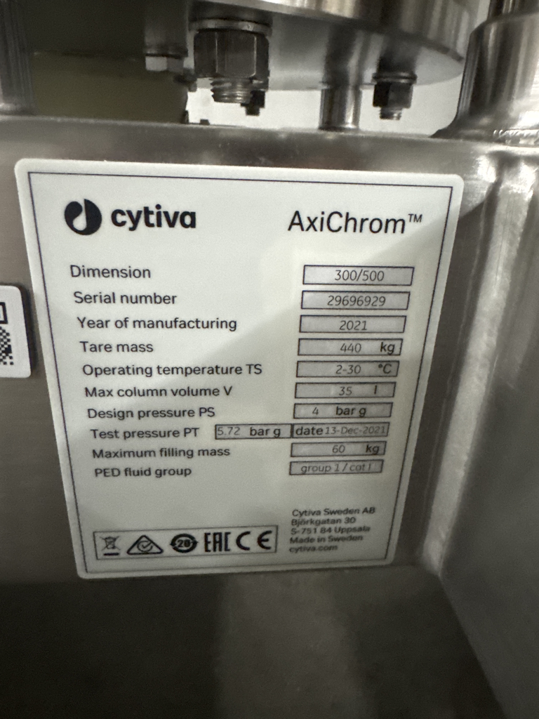 Cytiva Axichrom 300/500 Chromatography Column Turn-Key with Moving Arm