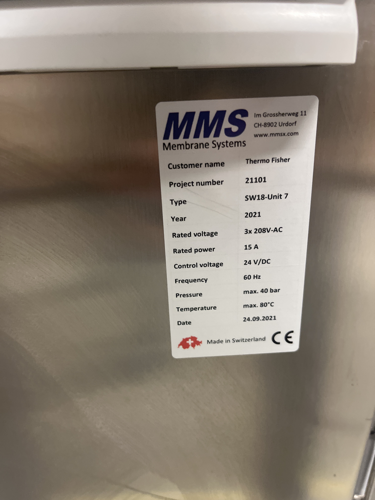 MMS SW18 Bench Membrane System Micro and Ultrafiltration 5-80C 10L Capacity