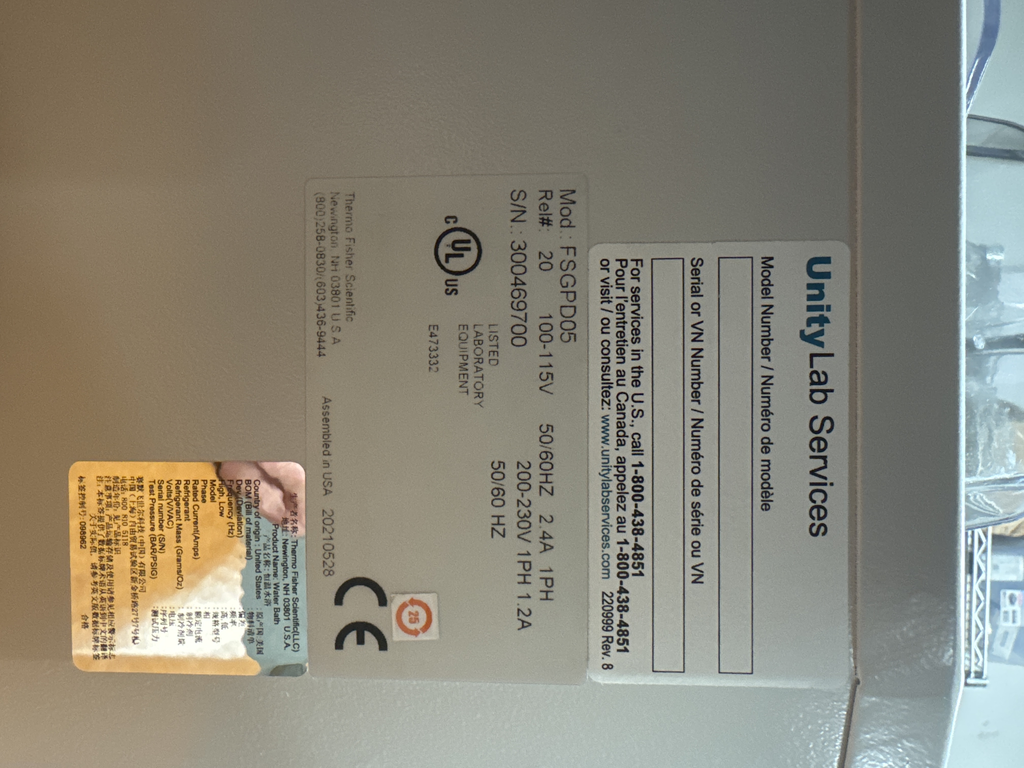 Fisher Scientific Isotemp GPD 05 Incubator Includes Power/Data Cables