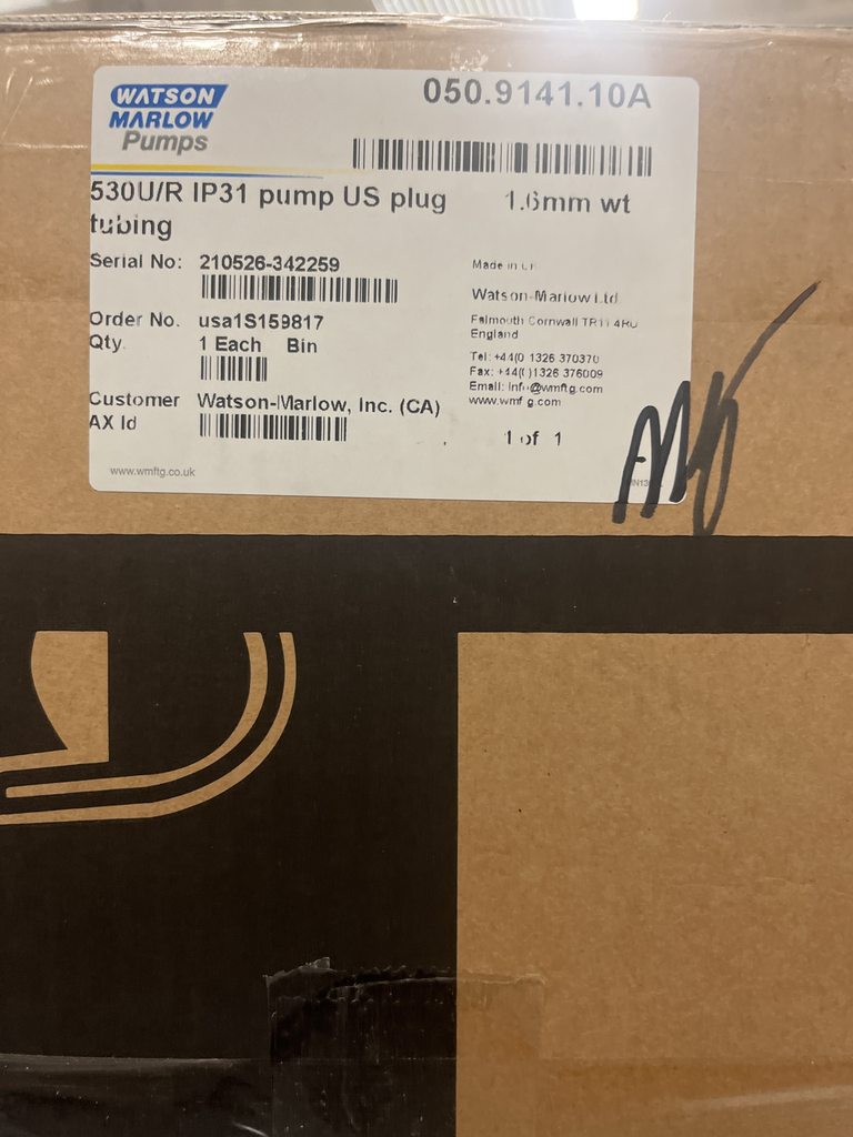 Watson Marlow 530U/R IP31 Peristaltic Pump 2200:1 Speed Control Remote Options