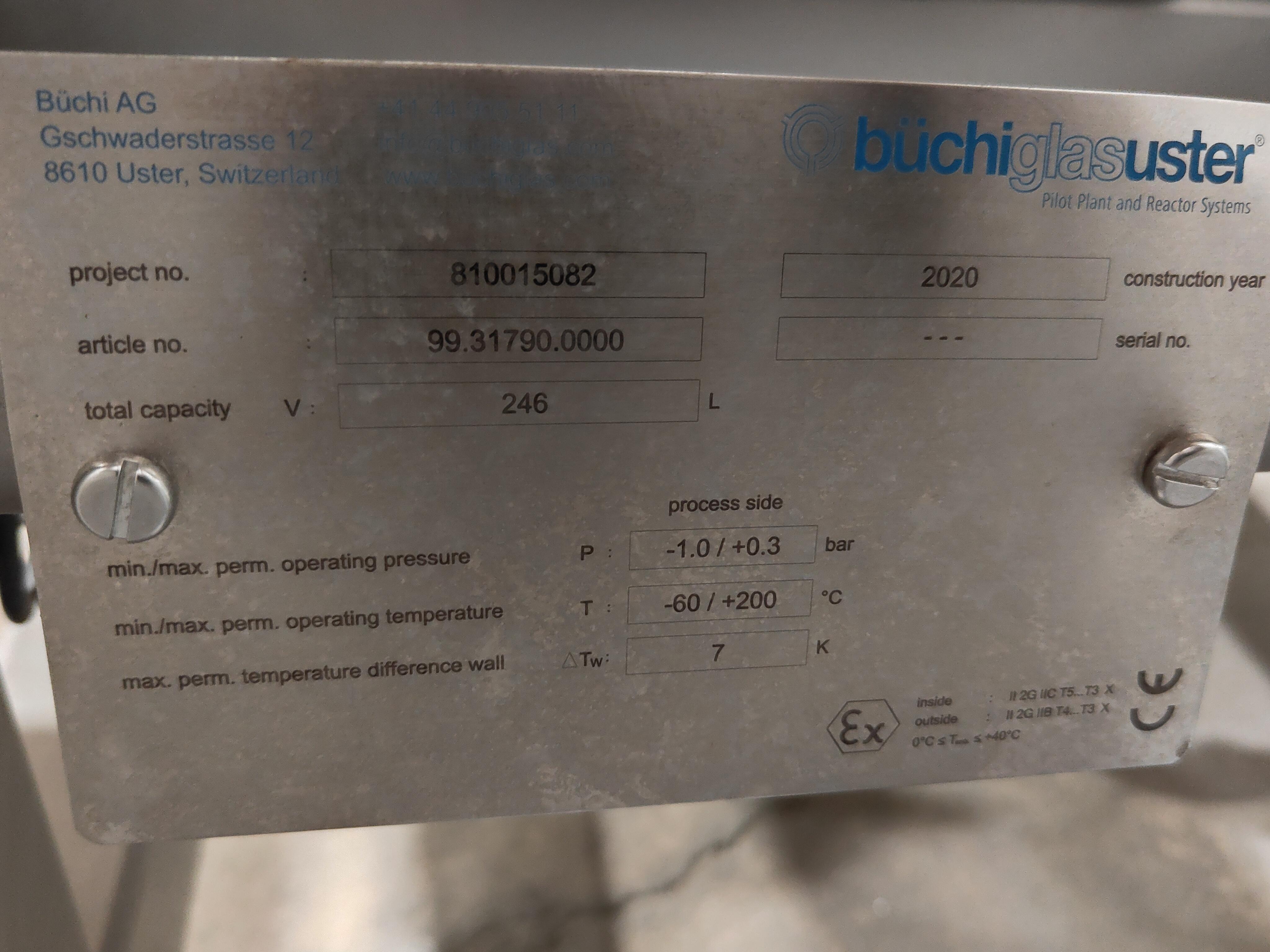 BUCHI Custom Buchi Pilot Plant Evaporator, 243L Reactor, TCU Controlled