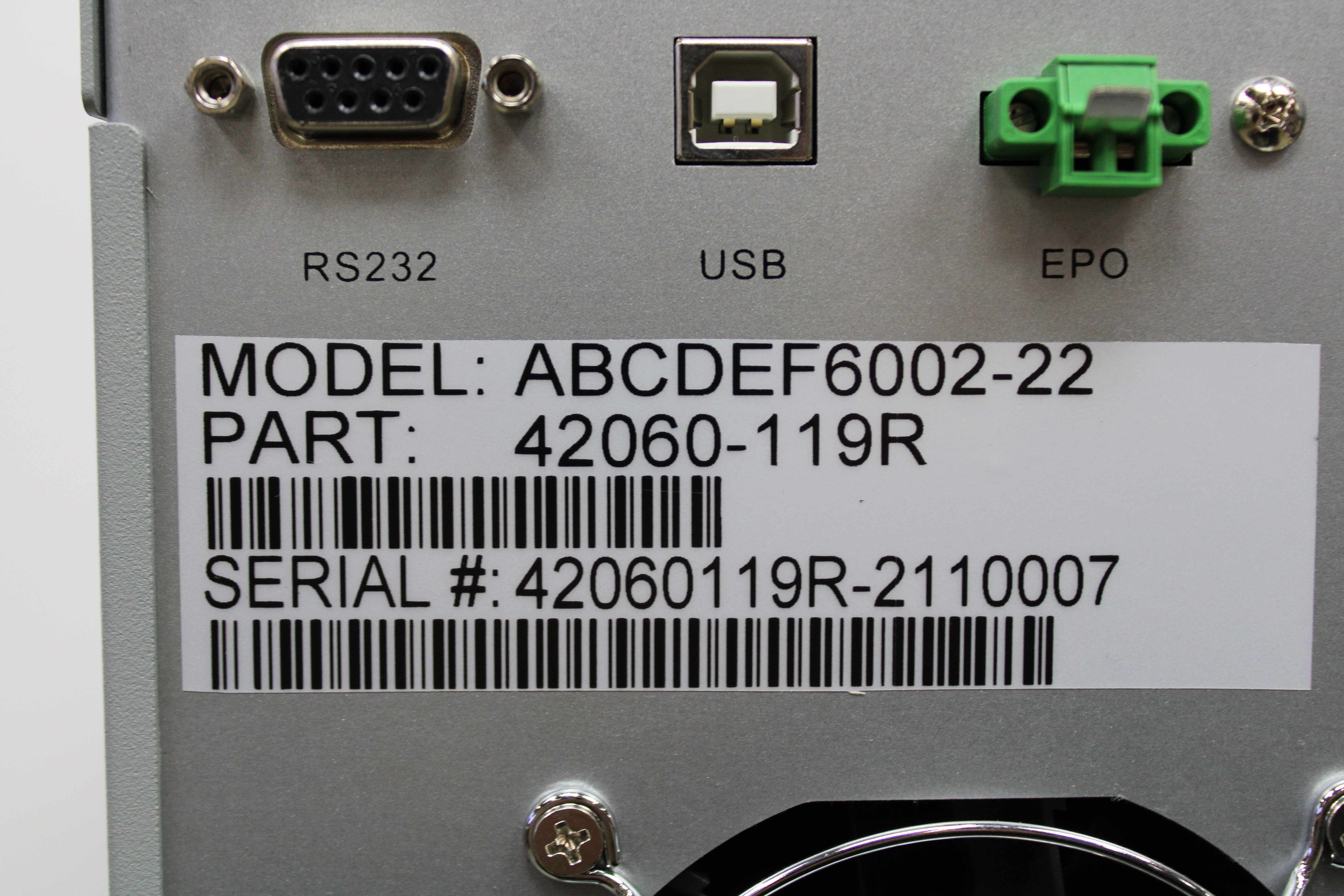 Powervar Security Plus II Power Supply UPS ABCDEF6002-22 6000 VA