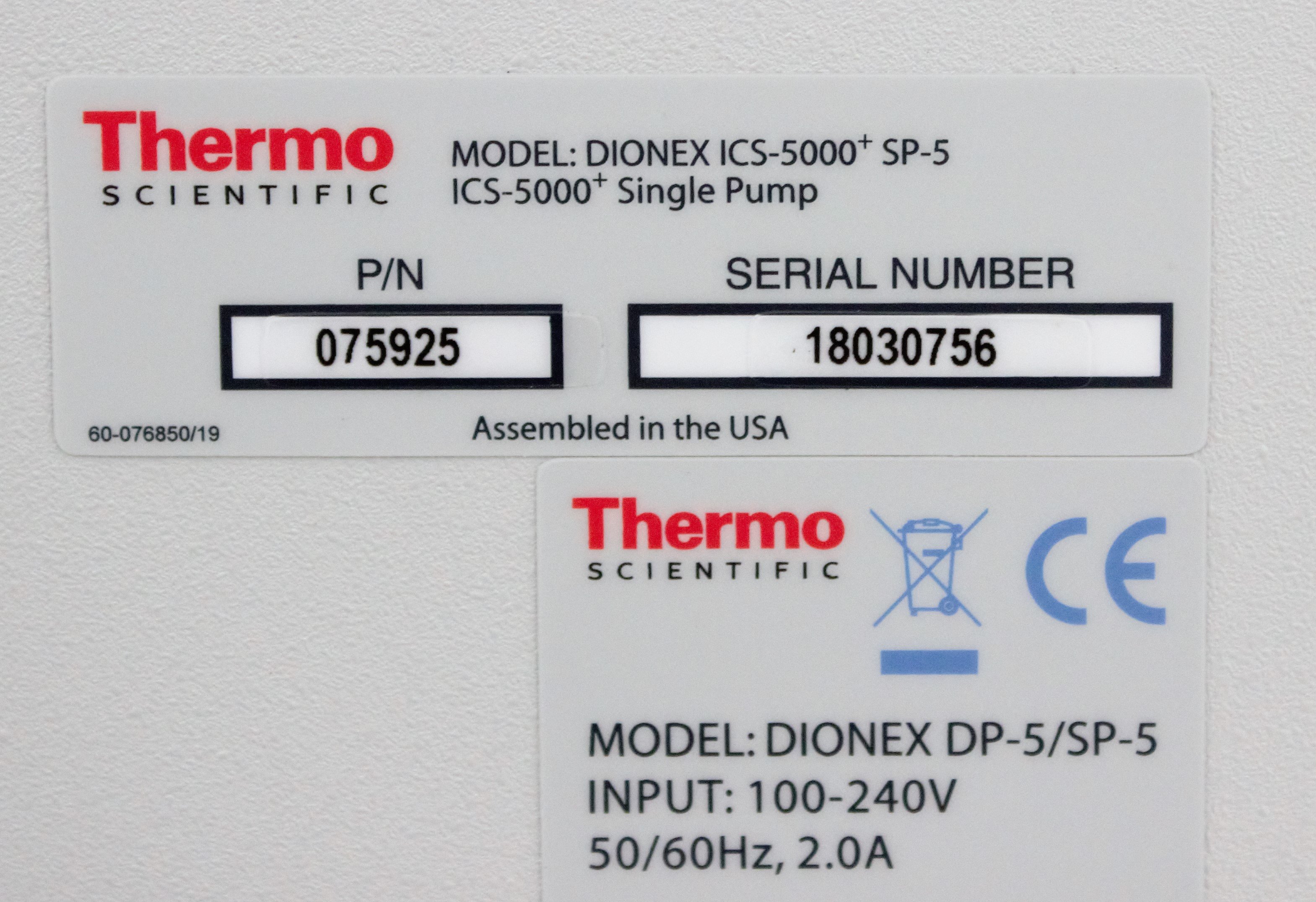Thermo Dionex ICS-5000 Ion Chromatography System High Sensitivity Used