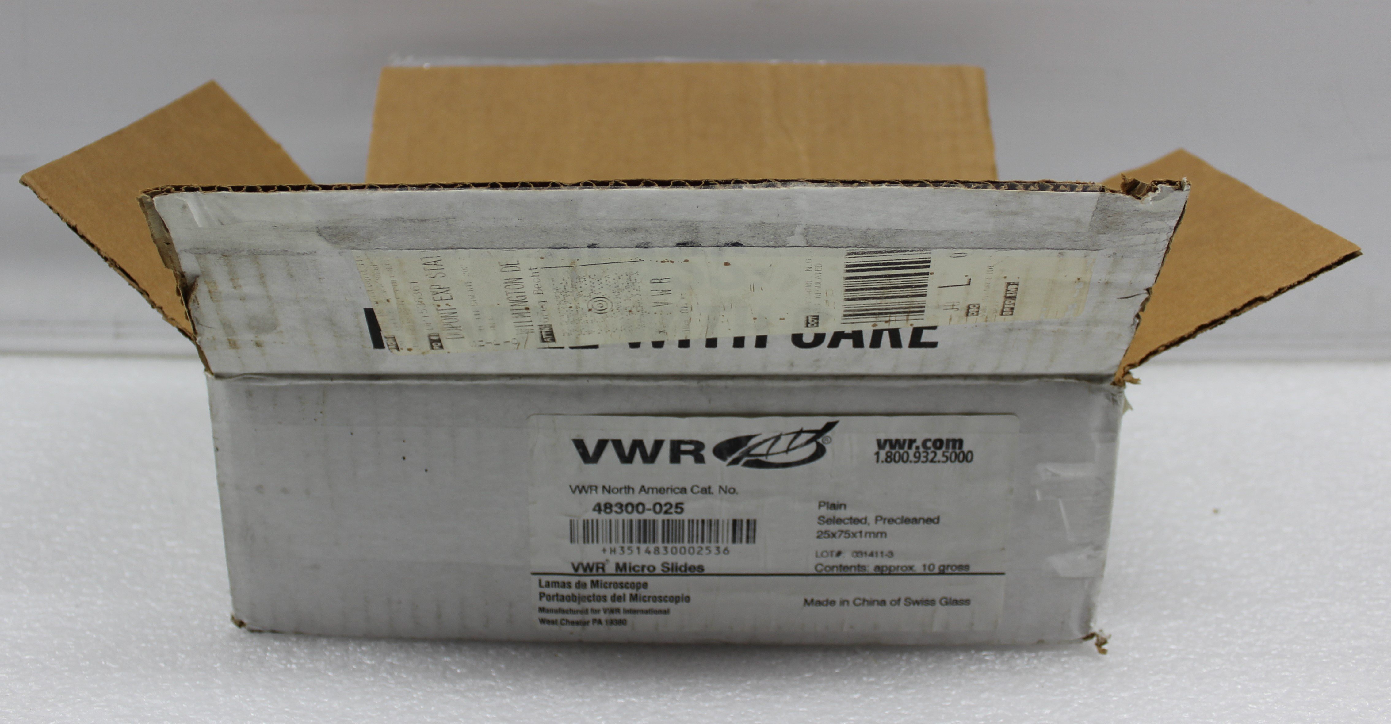 VWR 48300-025 Micro Slides Plain Precleaned Lab Consumable 20 Sheets TK