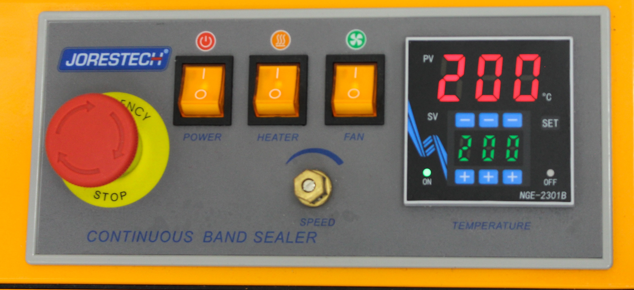JORESTECH E-CBS-630D Band Sealer, Digital Temp, PE/Bopp Bags, Convertible Operation