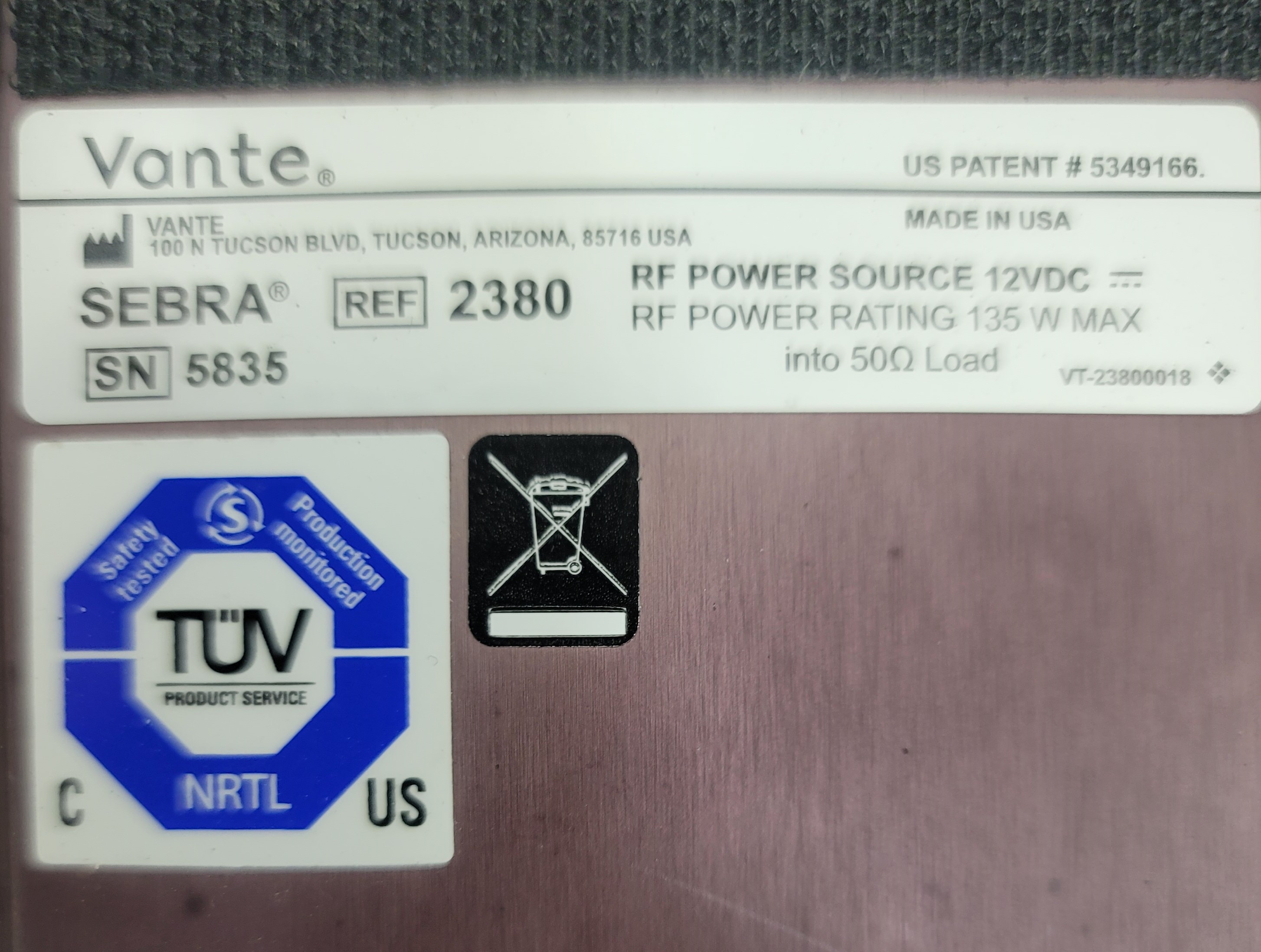 Sebra 2380 Blood Collection Handheld Tube Sealer Reliable Airtight RF